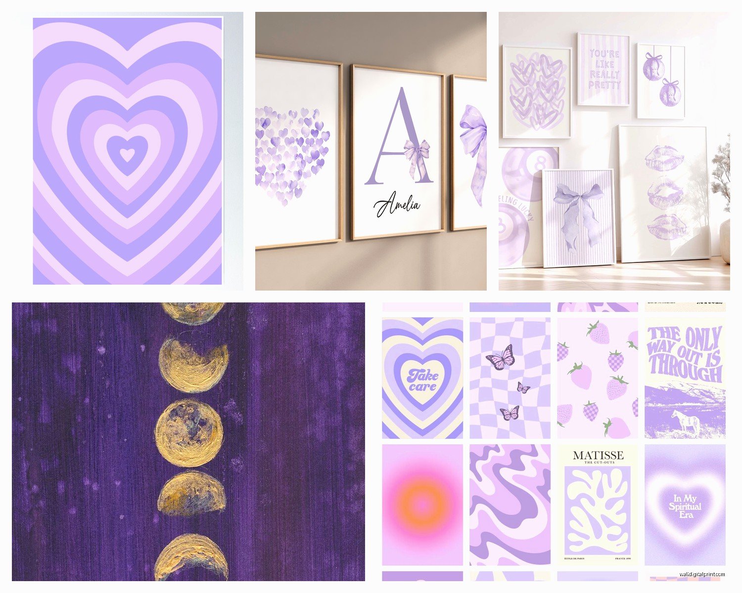 Purple Wall Art for Bedroom: Violet Lavender Sleep Space