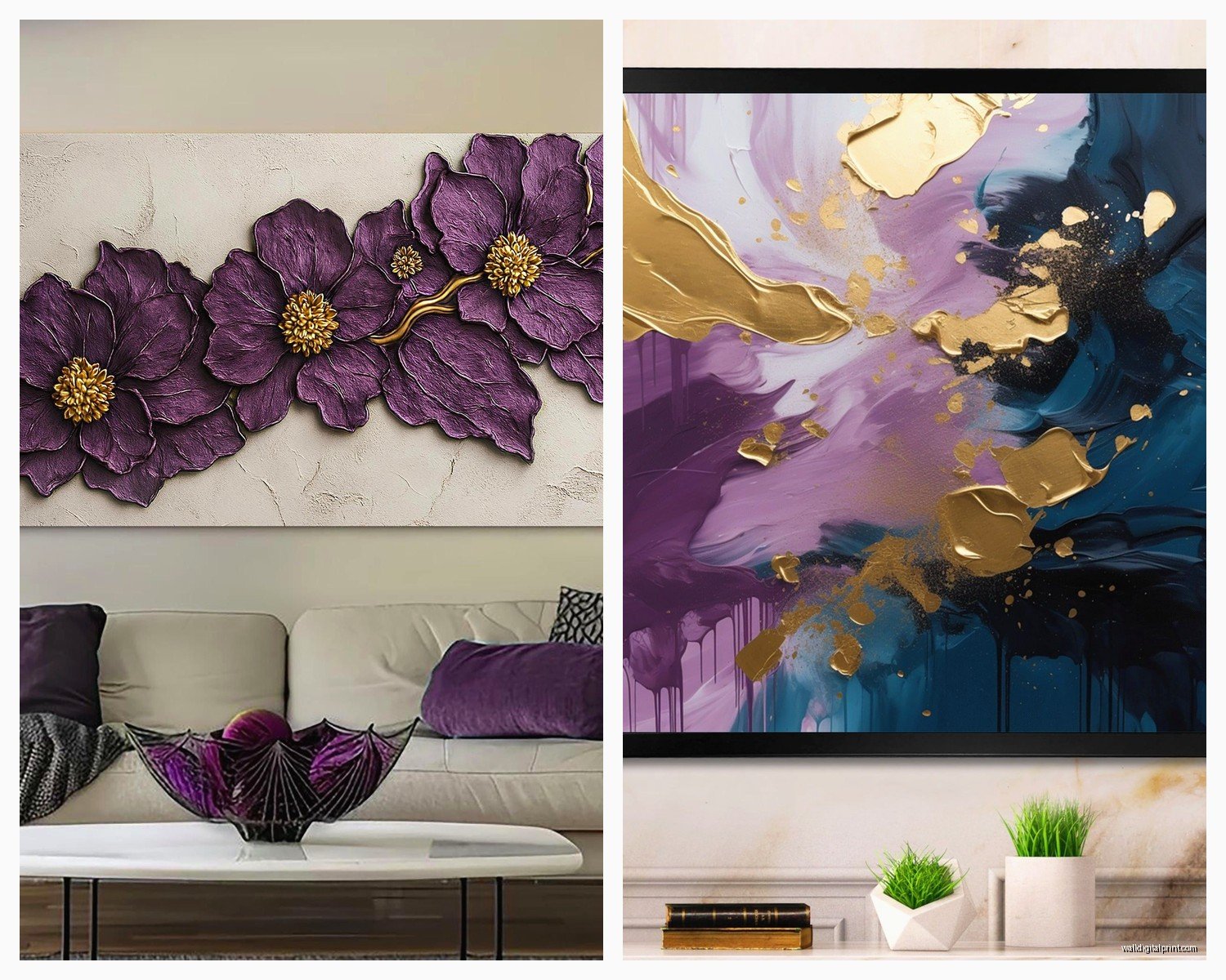 Purple Wall Art for Living Room: Violet & Lavender Decor