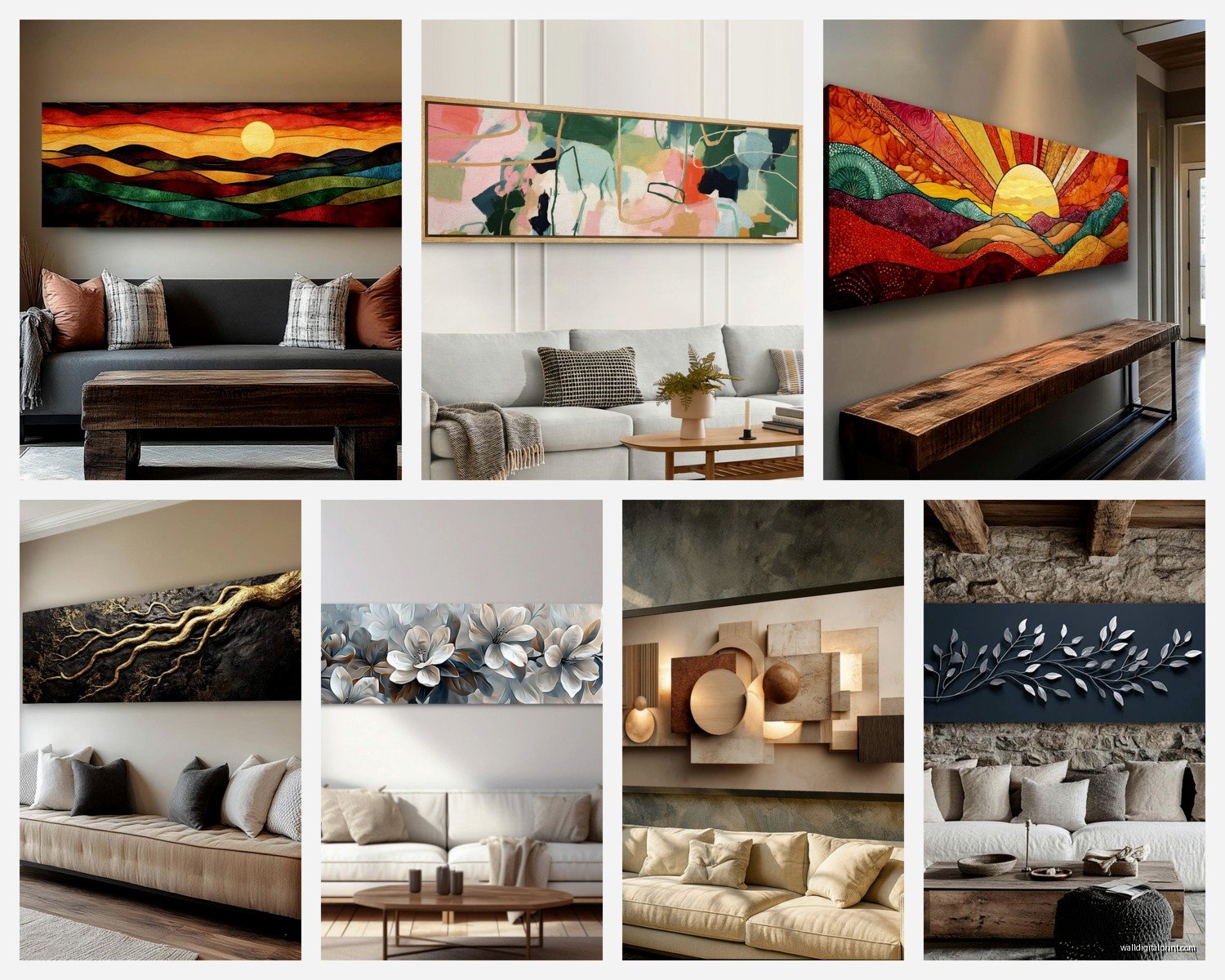 Rectangular Wall Art for Living Room: Horizontal & Vertical