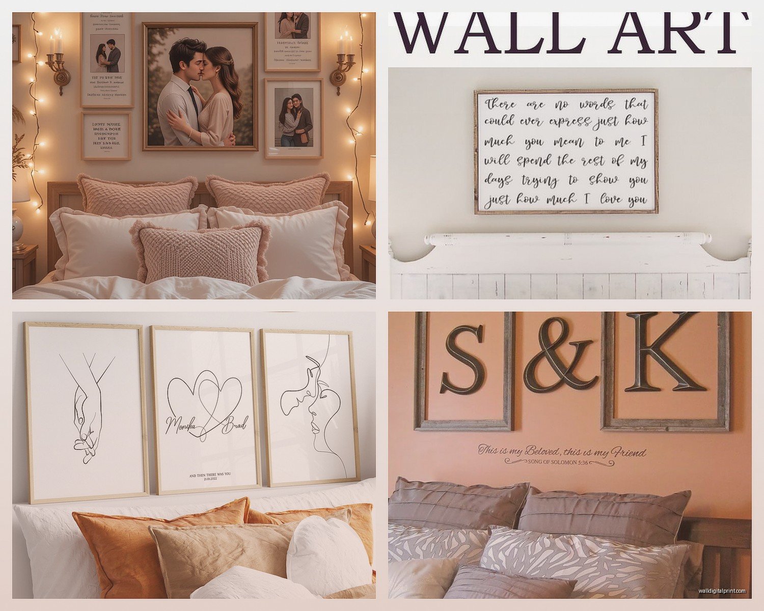Romantic Wall Art for Master Bedroom: Couples & Love Themes