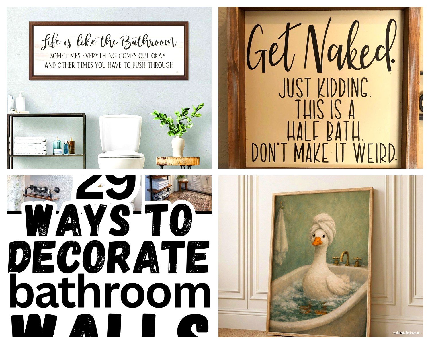 Rustic Bathroom Wall Art: Farmhouse Bath Decor