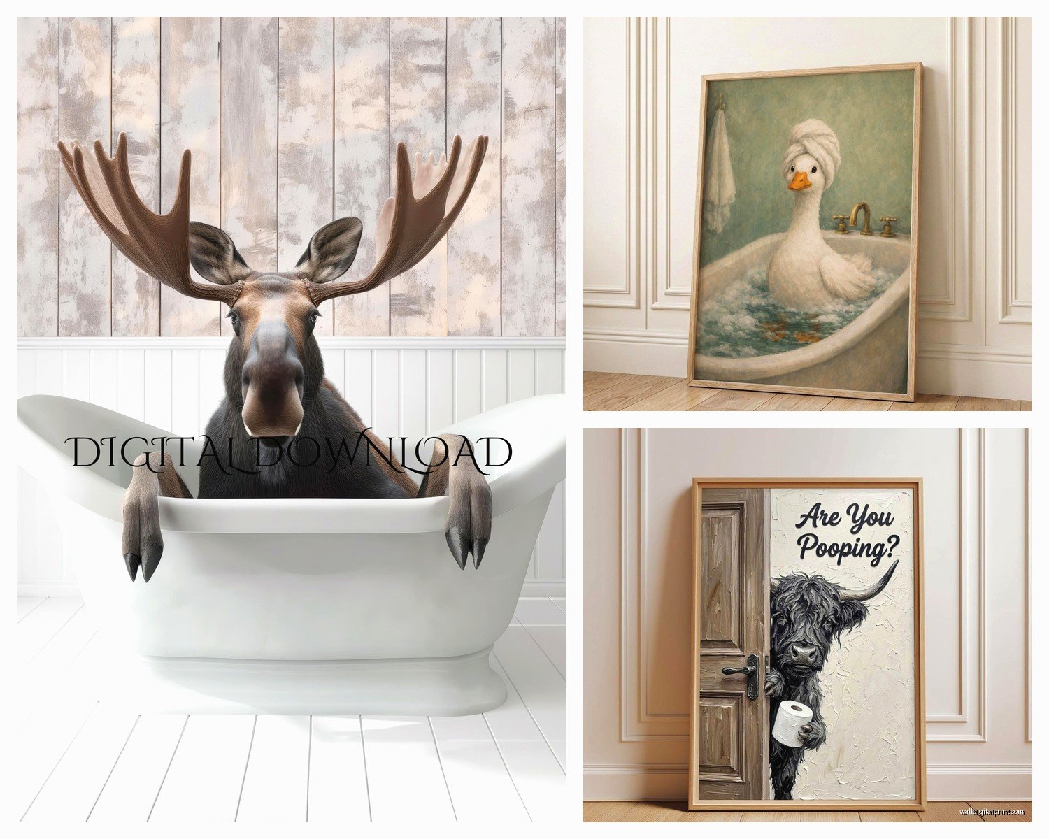Rustic Bathroom Wall Art: Farmhouse Bath Decor