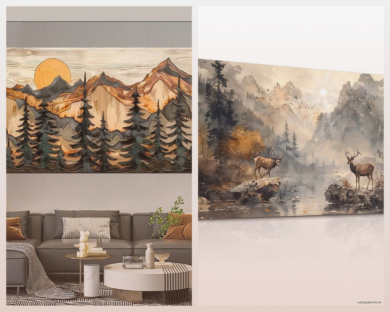 Rustic Wall Art for Living Room: Farmhouse Main Space Decor