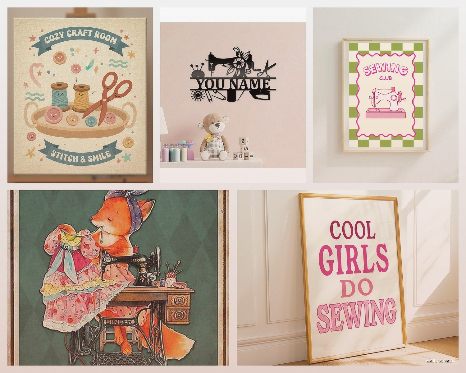 Sewing Room Wall Art: Craft Quilting Studio Decor