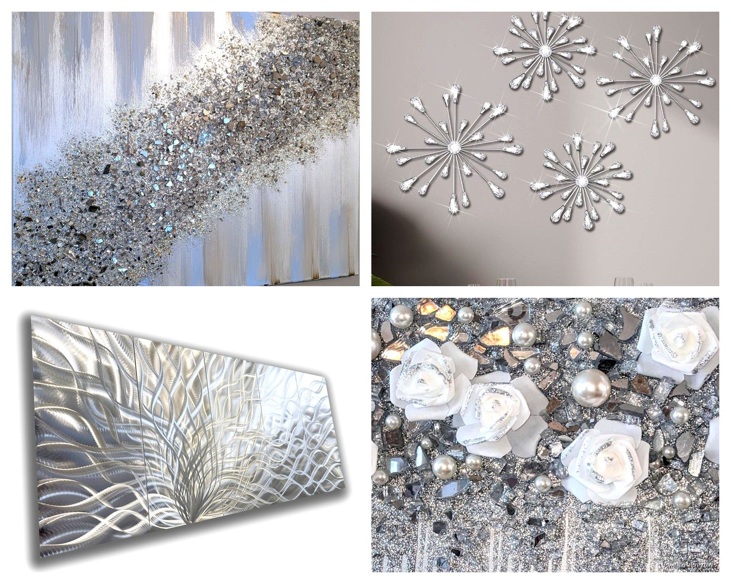 Silver Wall Art for Bedroom: Metallic Sleep Space Accents