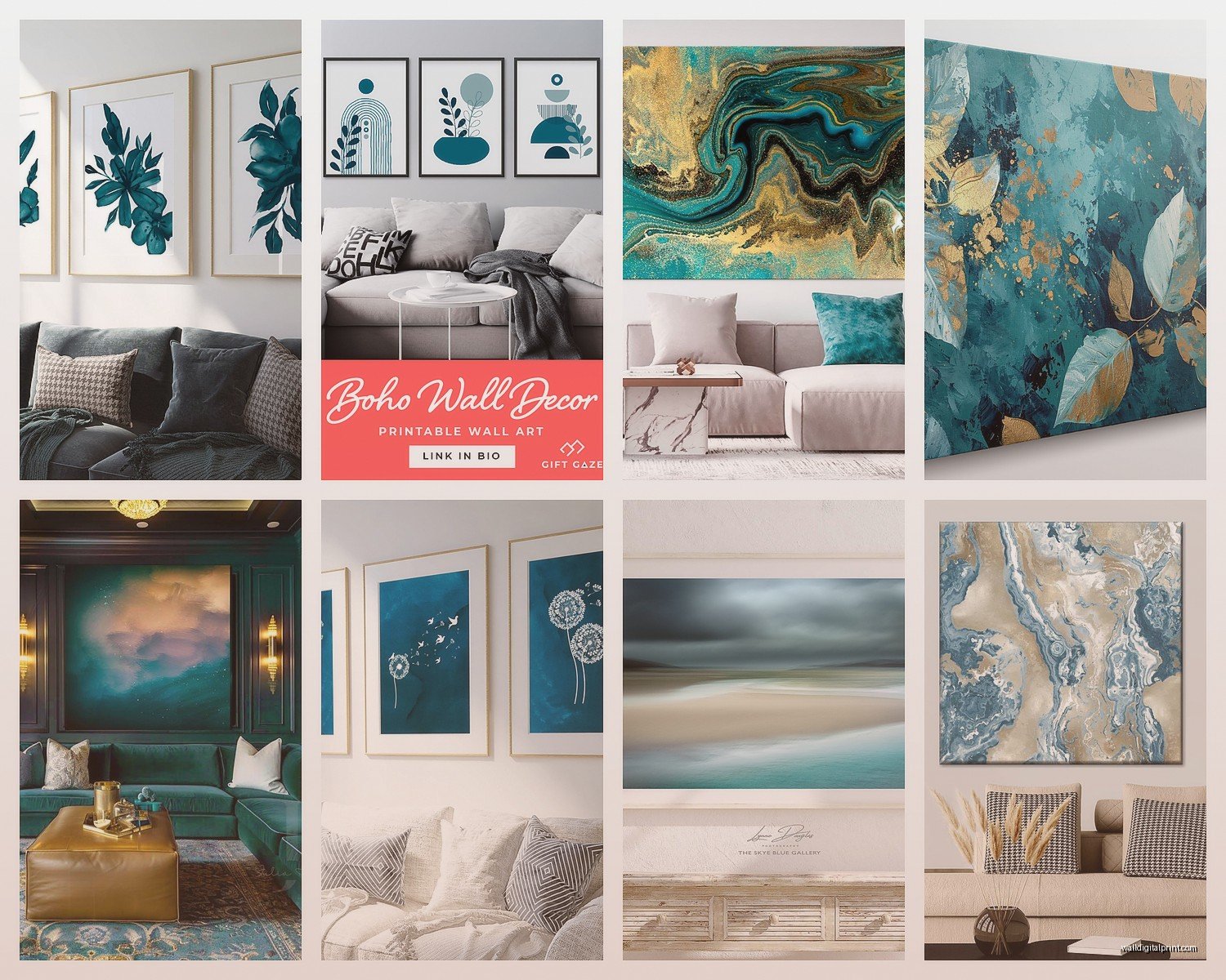 Teal Wall Art for Living Room: Ocean-Inspired Accent Pieces