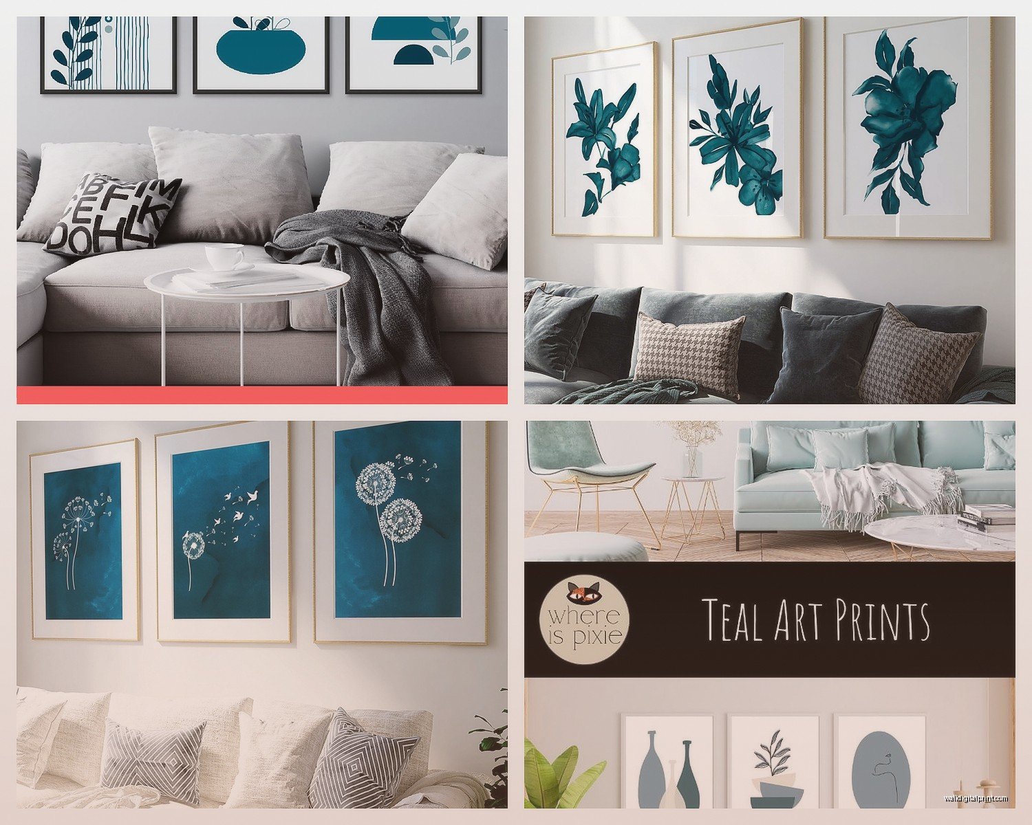 Teal Wall Art for Living Room: Ocean-Inspired Accent Pieces