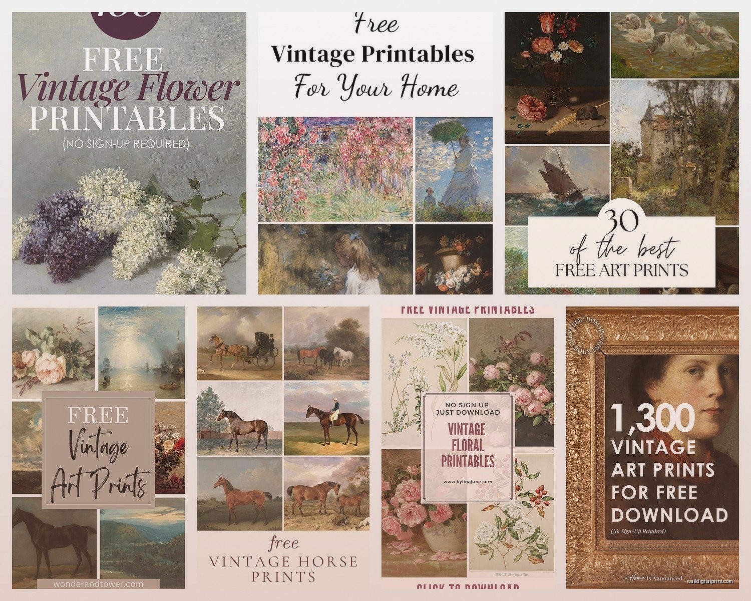 Vintage Free Printable Wall Art: Retro No-Cost Downloads