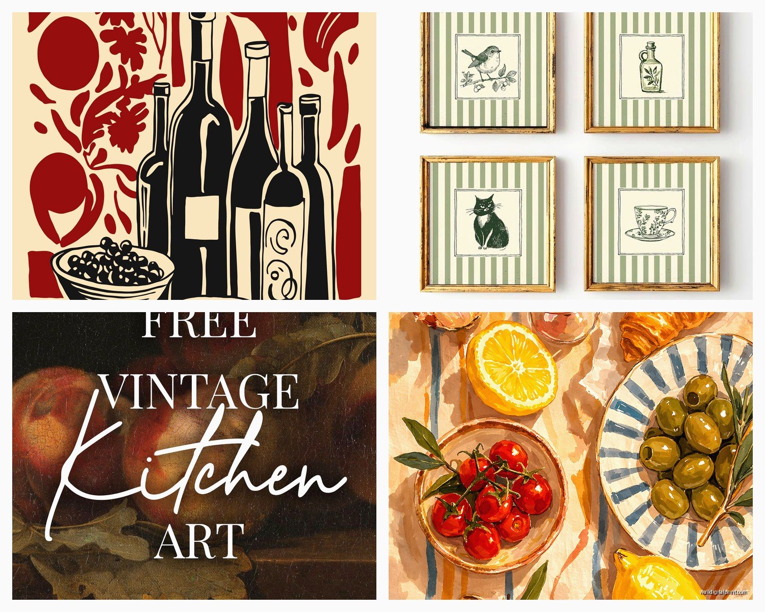 Vintage Kitchen Wall Art: Retro Cooking & Recipe Decor