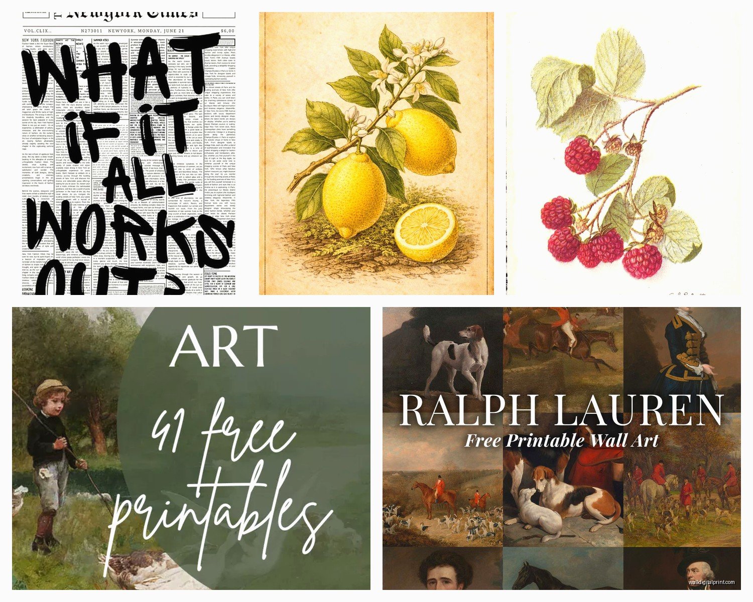 Vintage Wall Art Prints: Retro Antique Style Reproductions