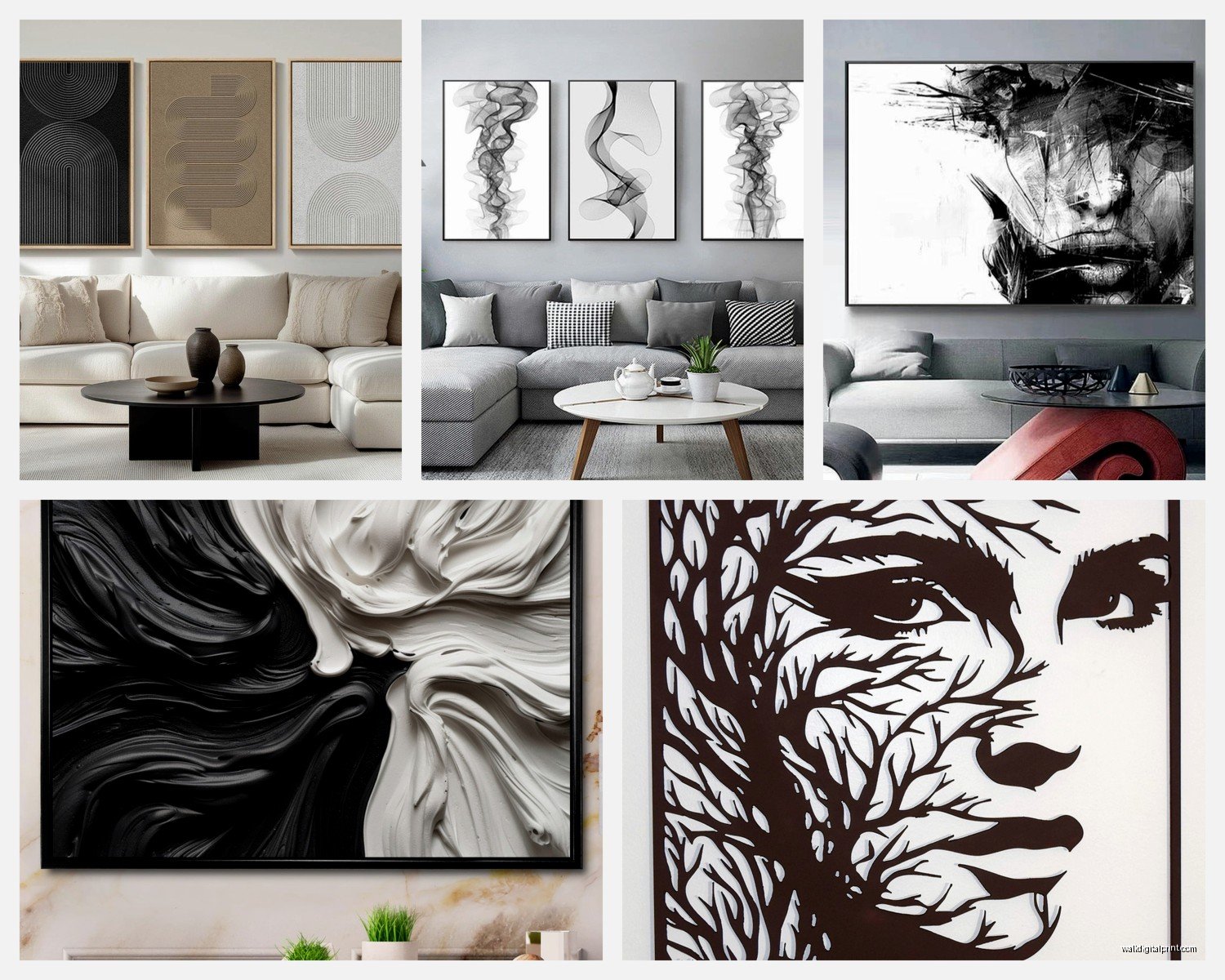 Wall Art for Living Room Black and White: Monochrome Designs