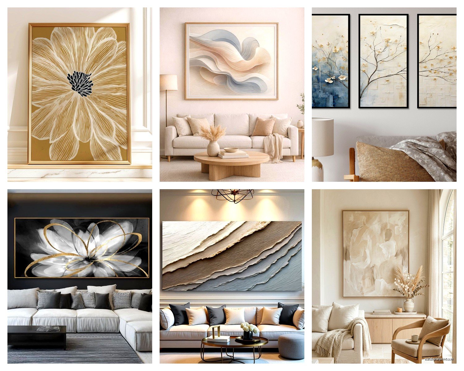 Wall Art for Neutral Living Room: Earth Tone Main Space