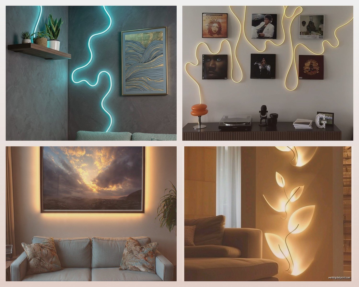 Wall Art with LED Lights: Backlit Illuminated Designs