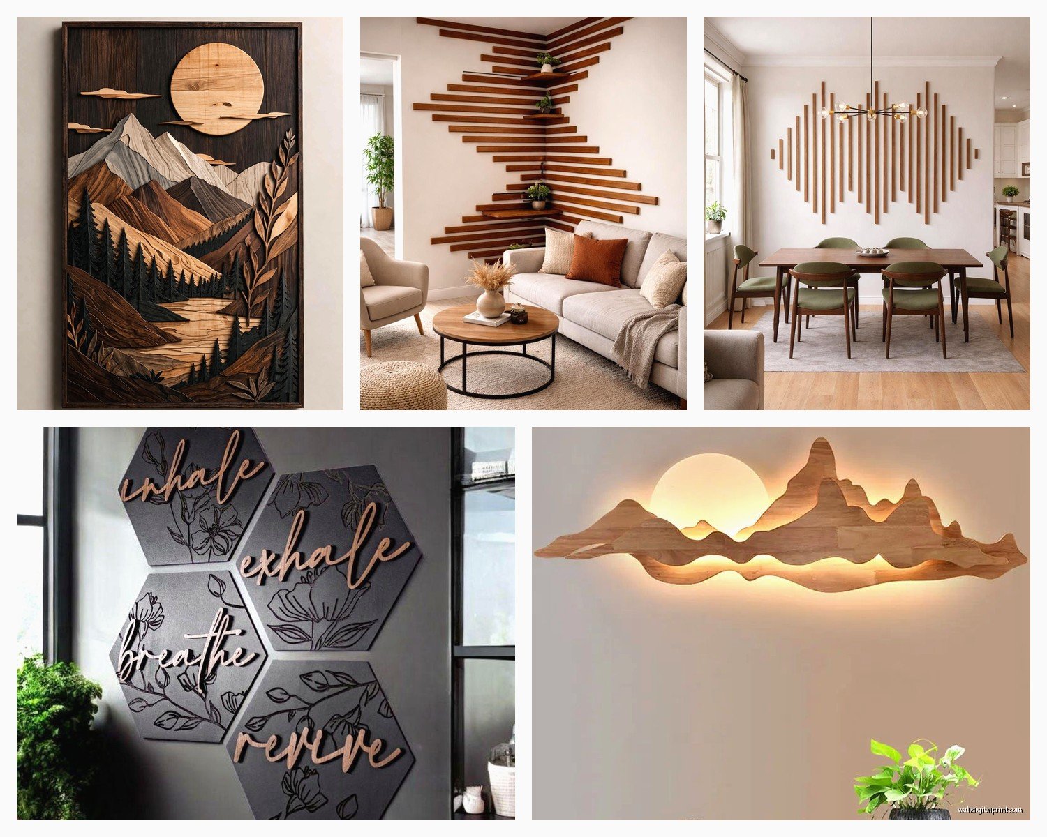 Wooden Wall Art for Living Room: Natural Wood Decor