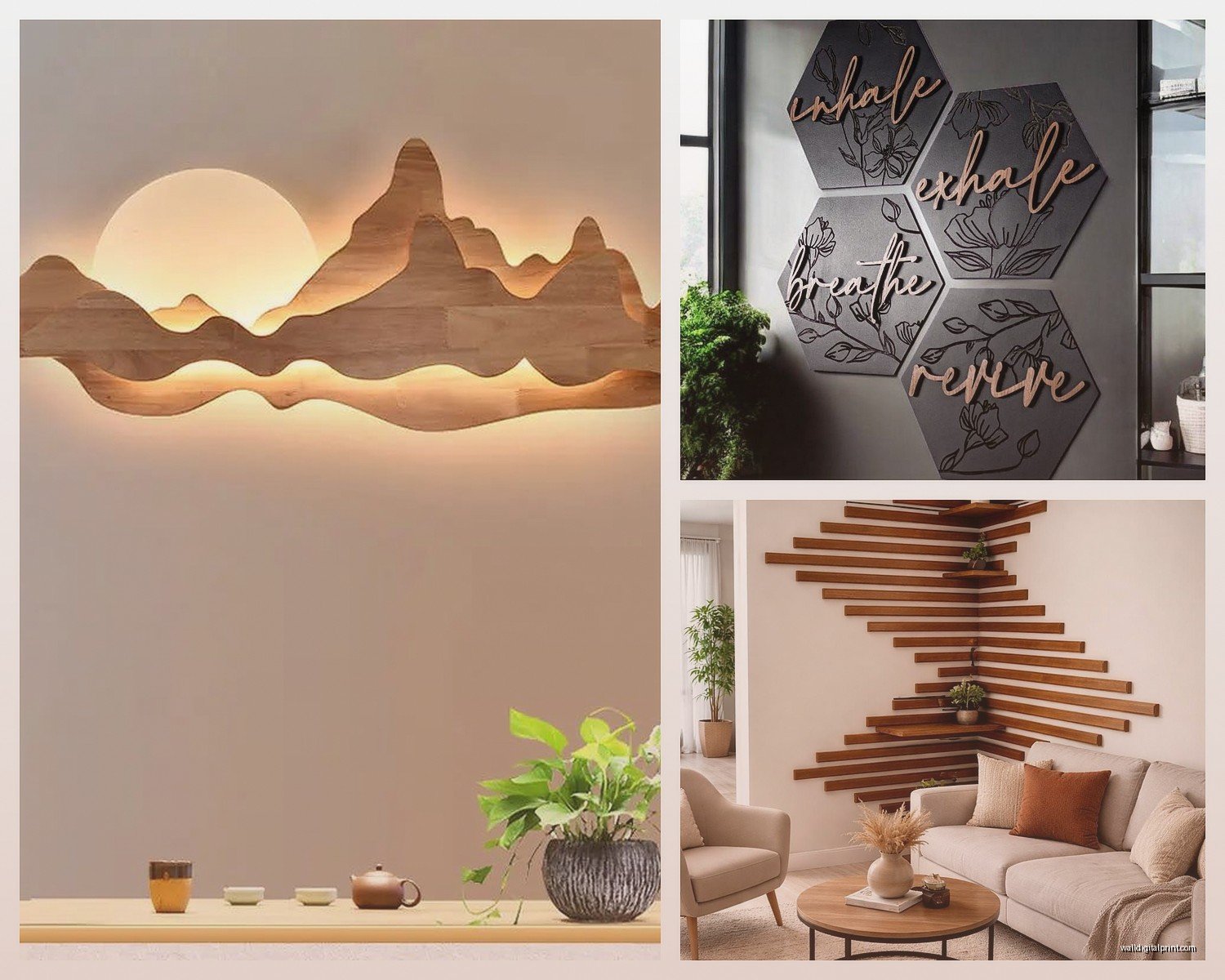 Wooden Wall Art for Living Room: Natural Wood Decor