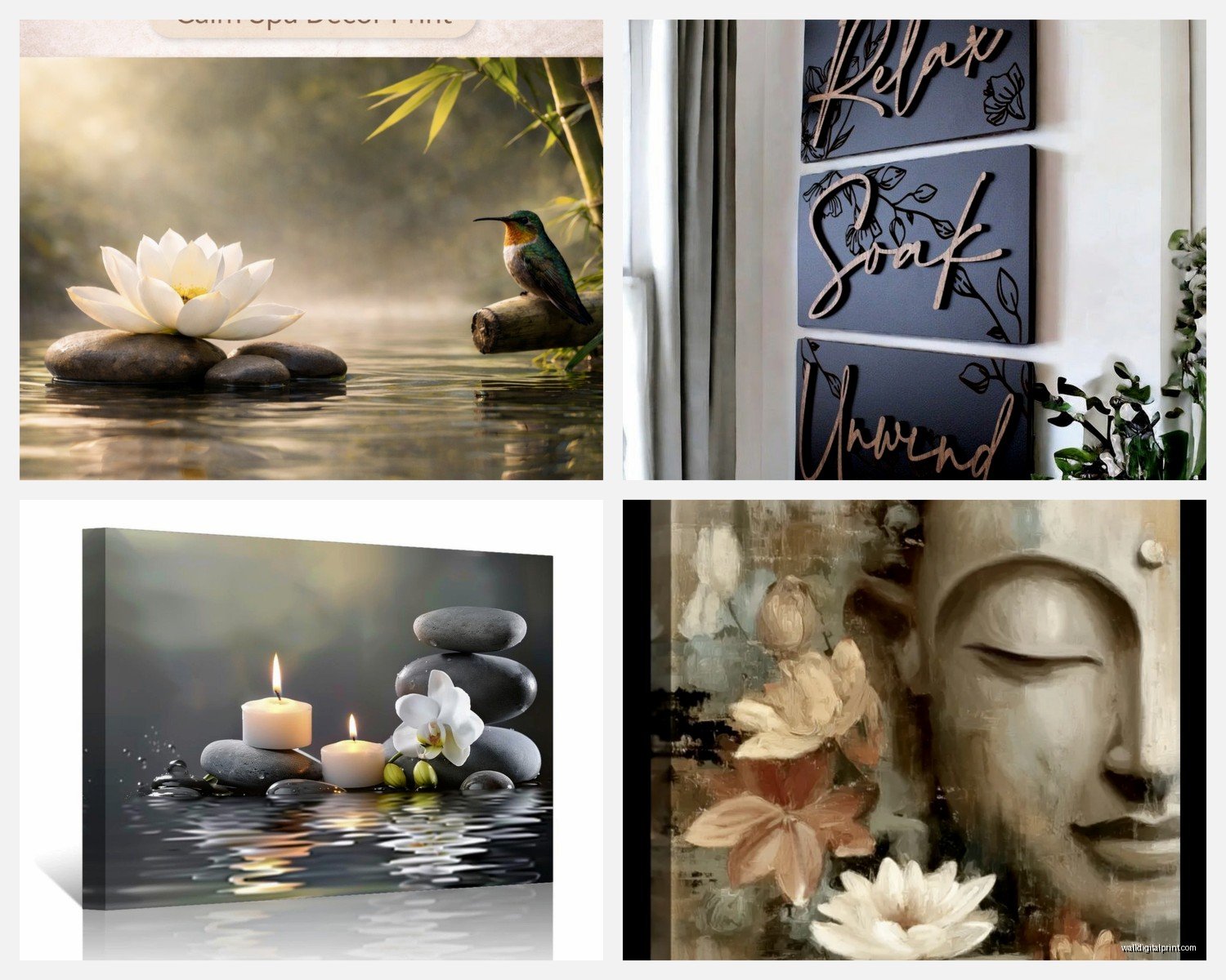 Zen Bathroom Wall Art: Peaceful Spa Meditation Decor