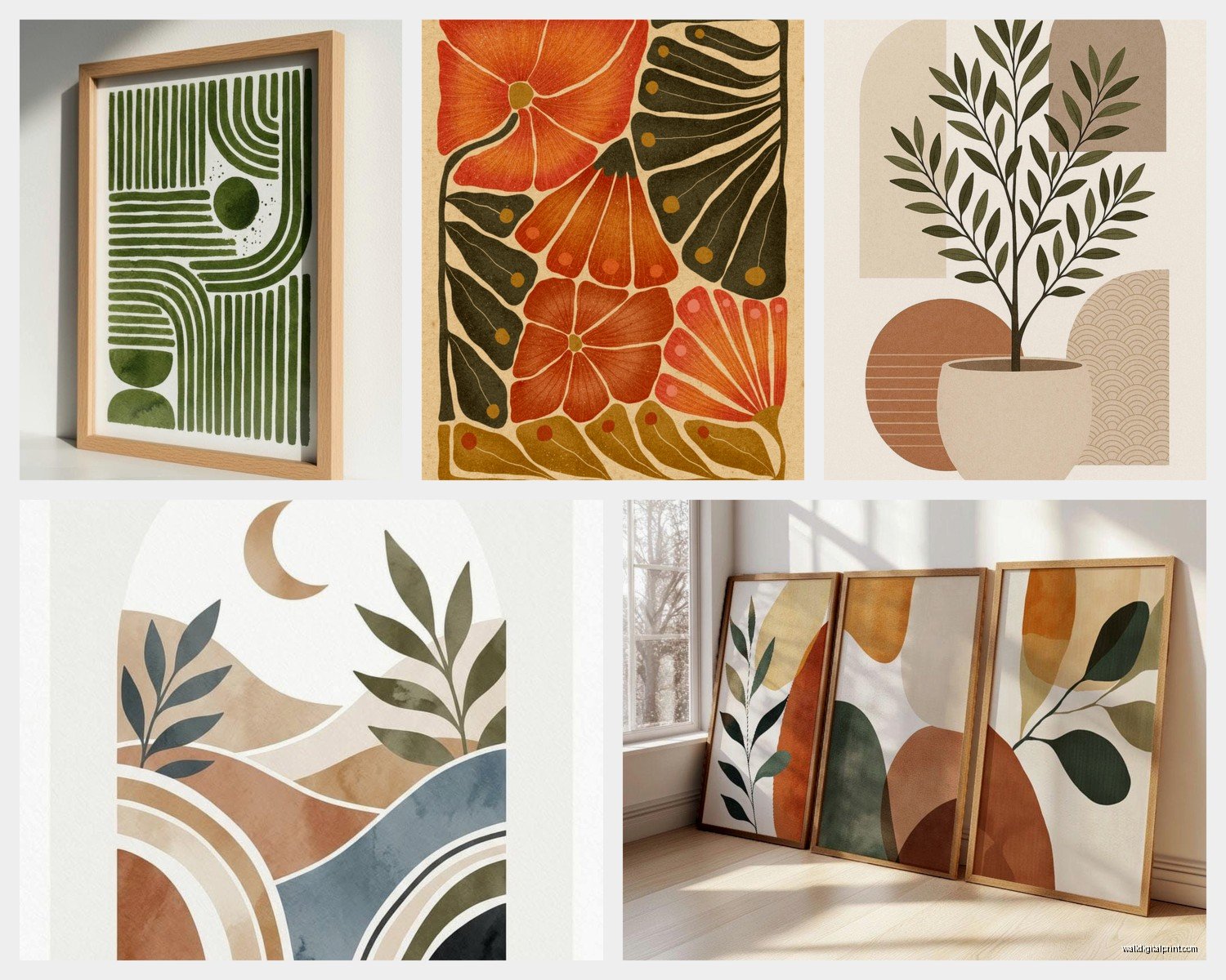 Abstract Boho Wall Art: Free-Spirited Modern Bohemian