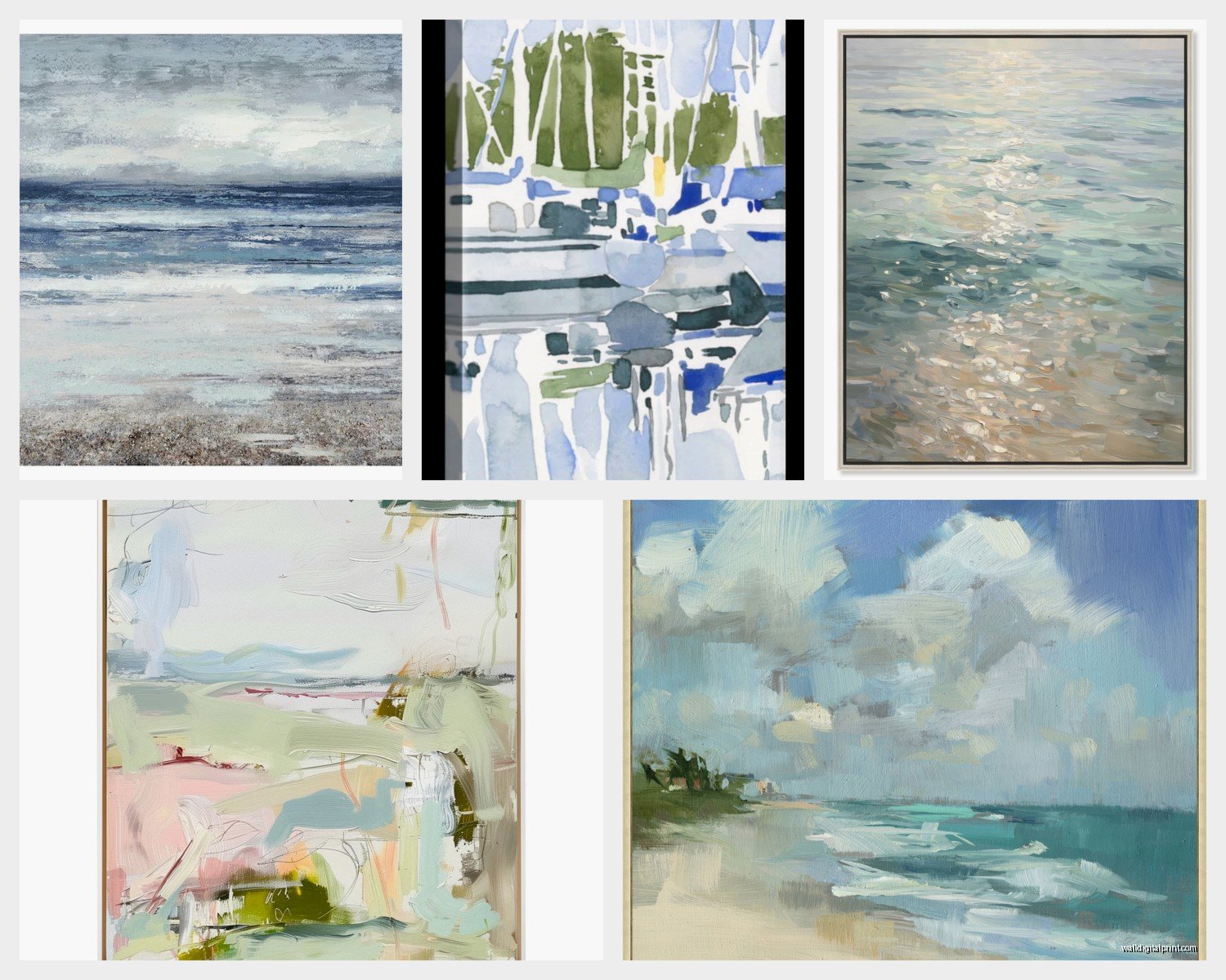 Abstract Coastal Wall Art: Modern Beach Interpretations