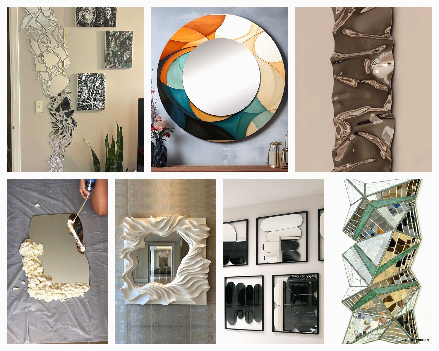 Abstract Mirror Wall Art: Reflective Modern Art Designs
