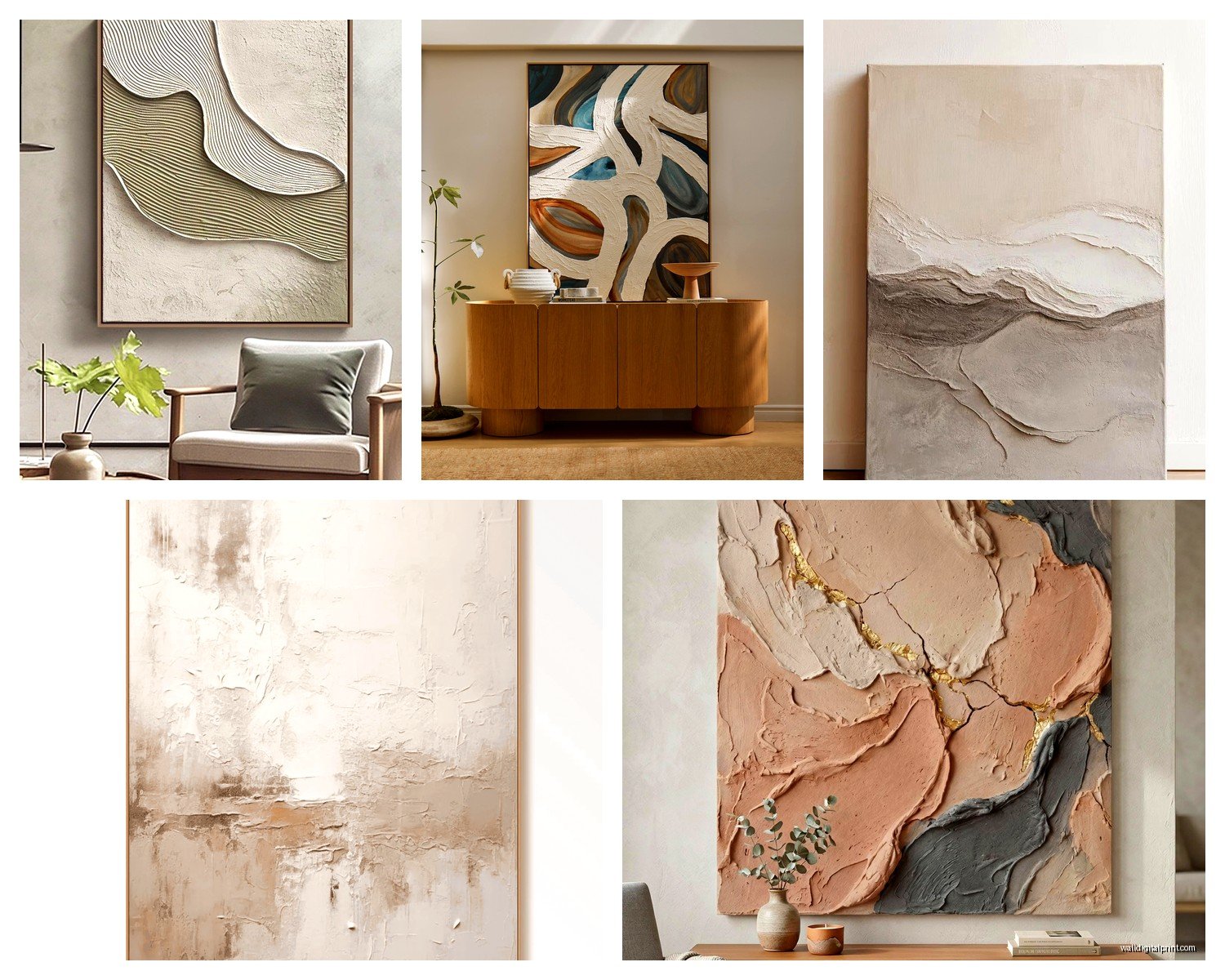 Abstract Textured Wall Art: Dimensional Relief Surface