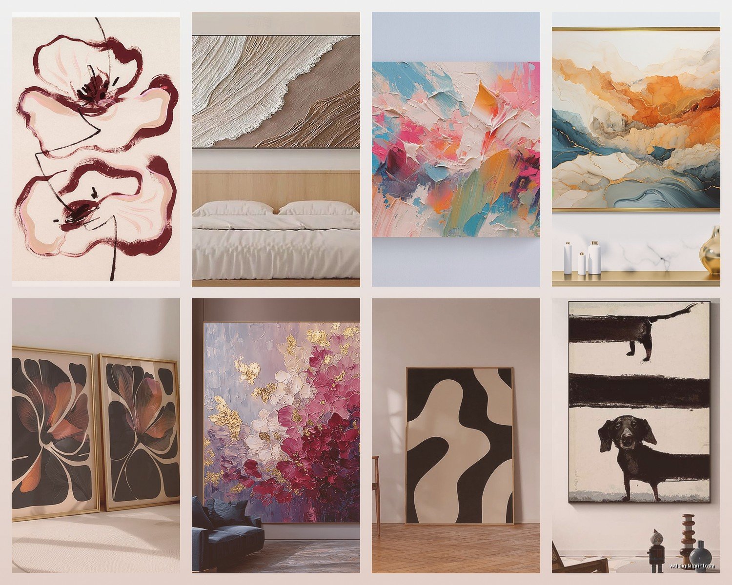 Abstract Wall Art for Bedroom: Modern Sleep Space Designs