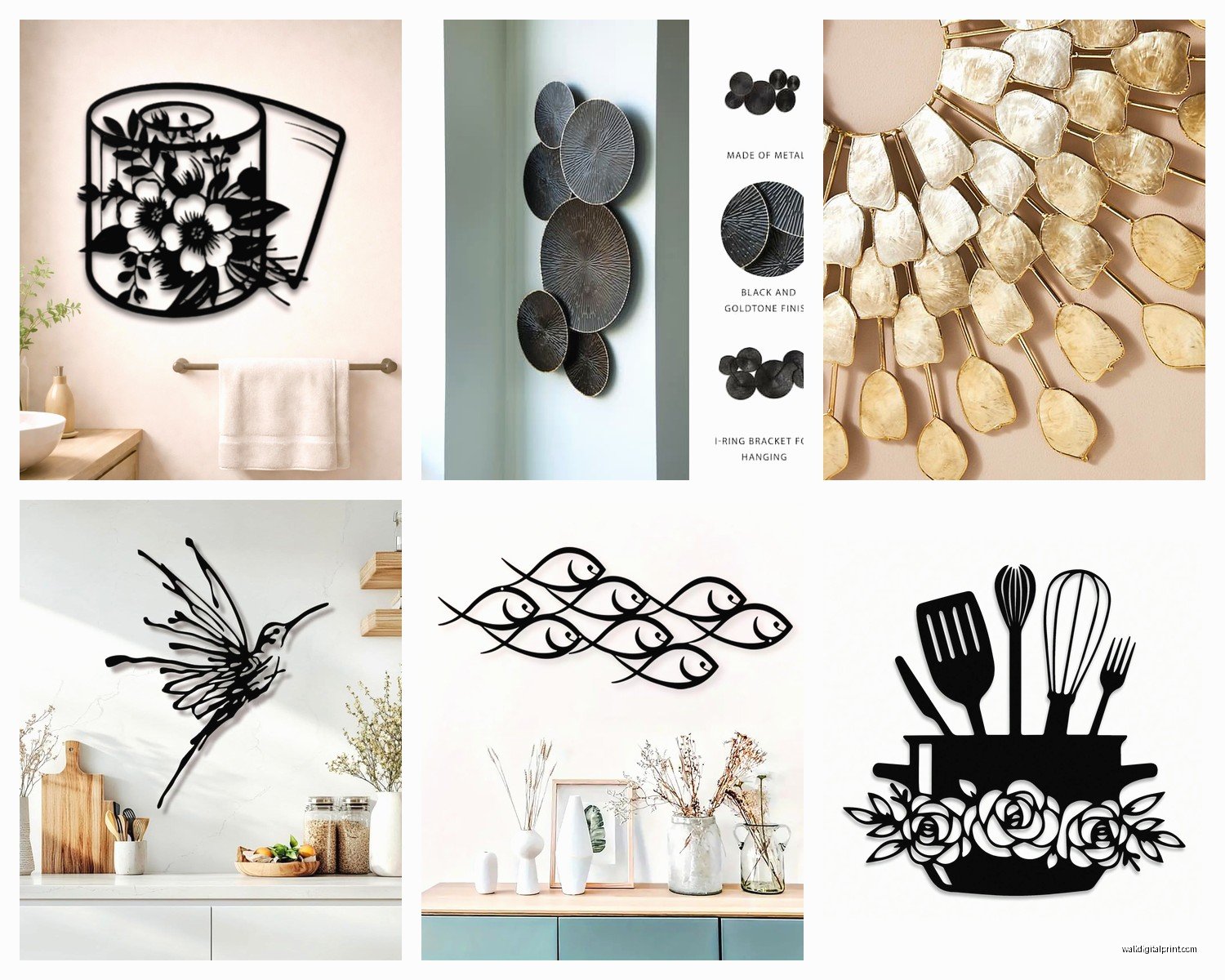 Bathroom Metal Wall Art: Moisture-Resistant Bath Sculpture