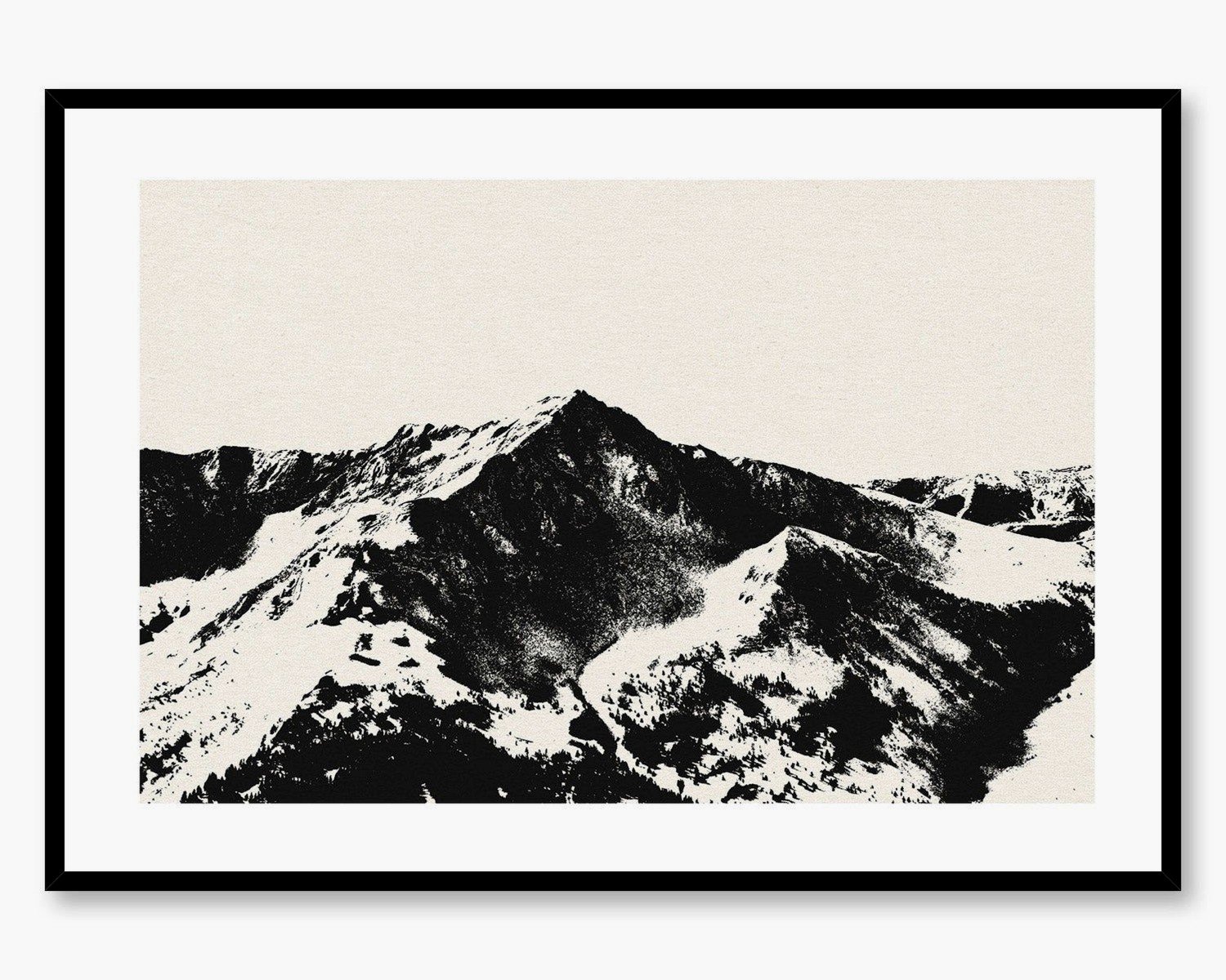 Black and White Mountain Wall Art: Monochrome Nature Peaks