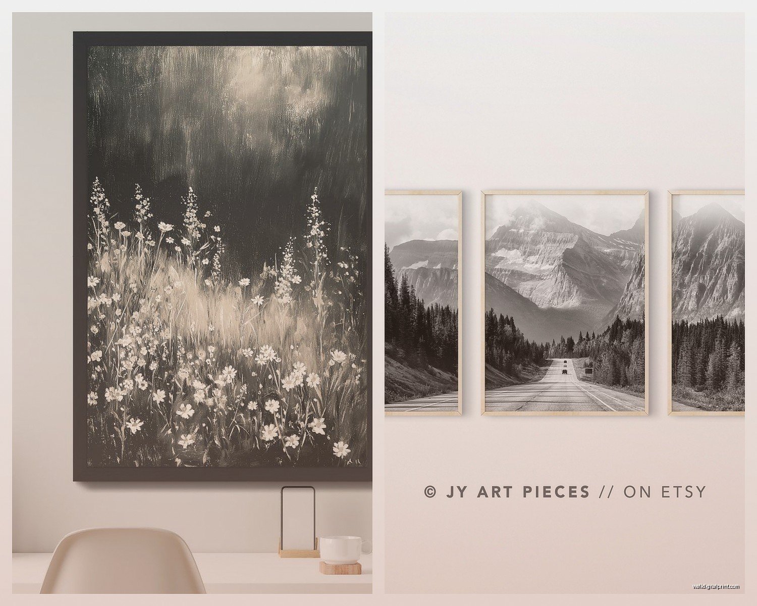 Black and White Nature Wall Art: Monochrome Landscapes