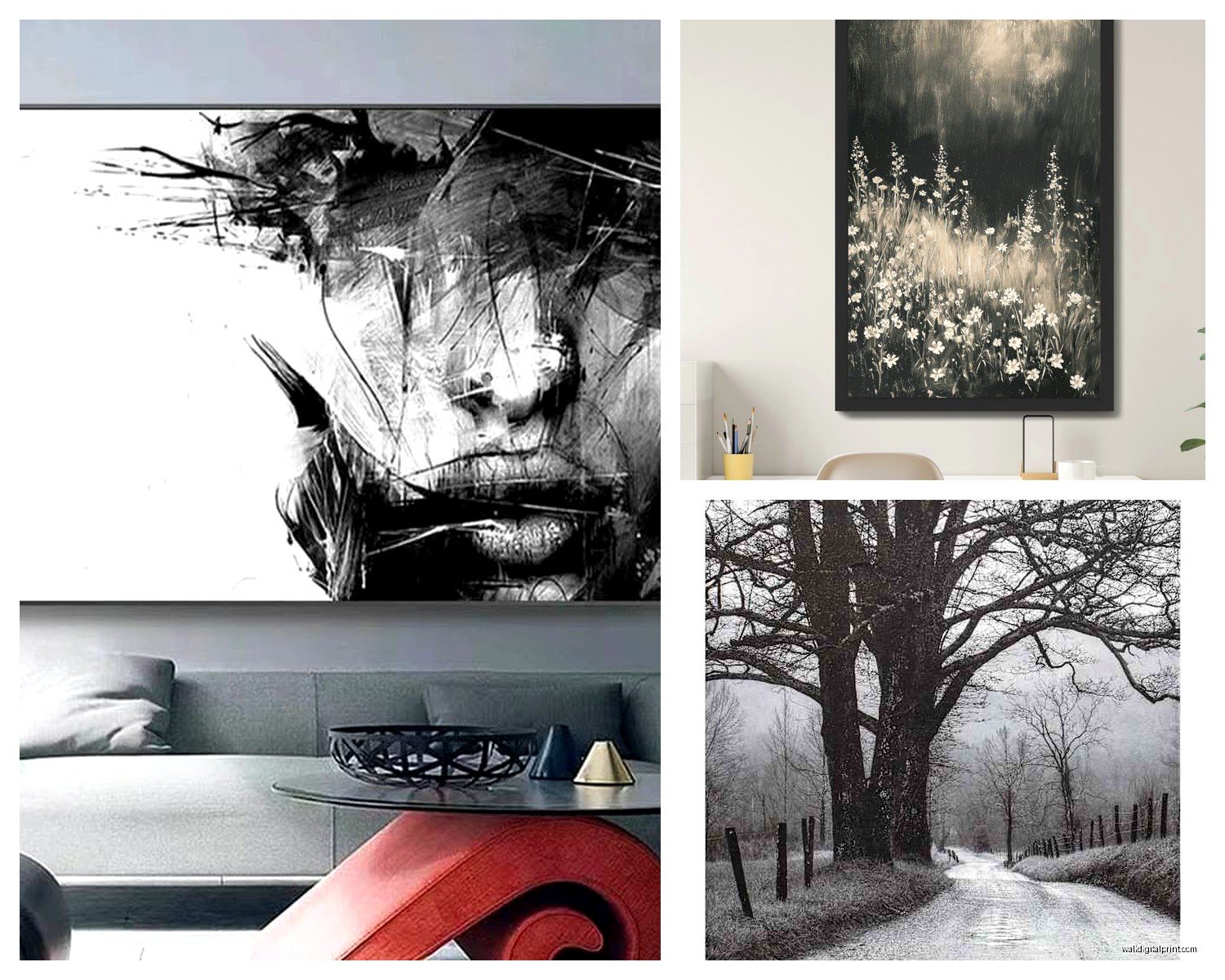 Black and White Nature Wall Art: Monochrome Landscapes