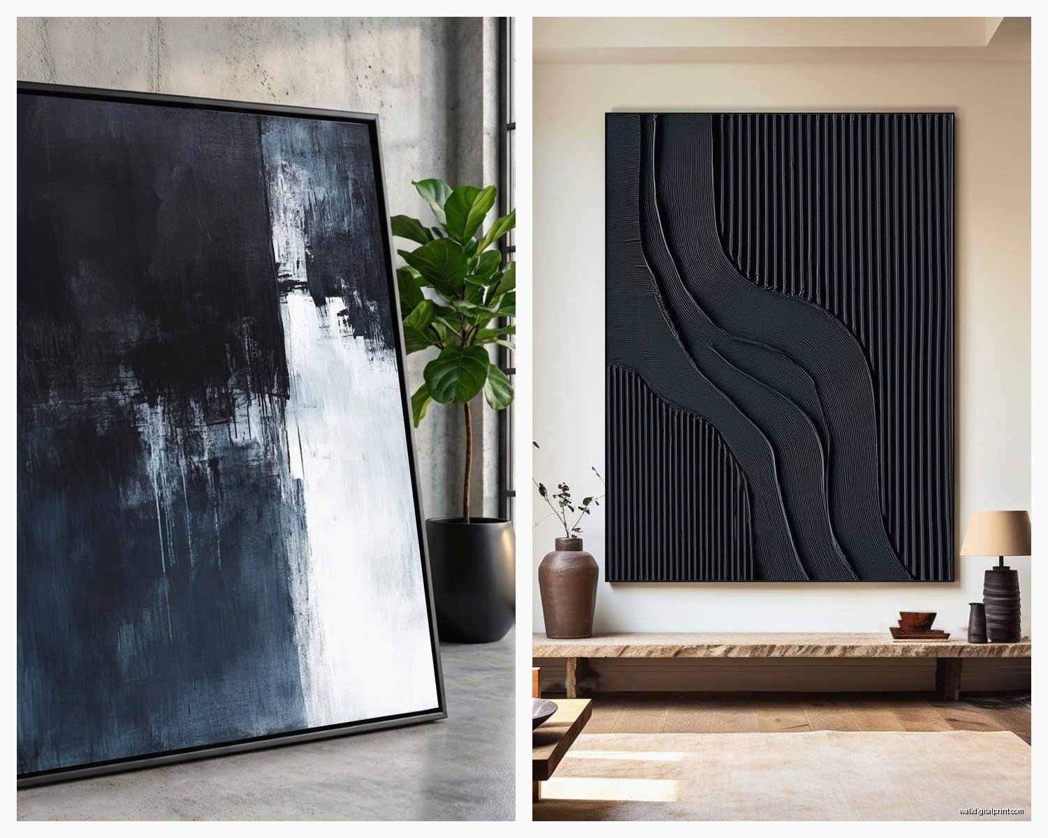 Black and White Wall Art Large: Oversized Monochrome Art