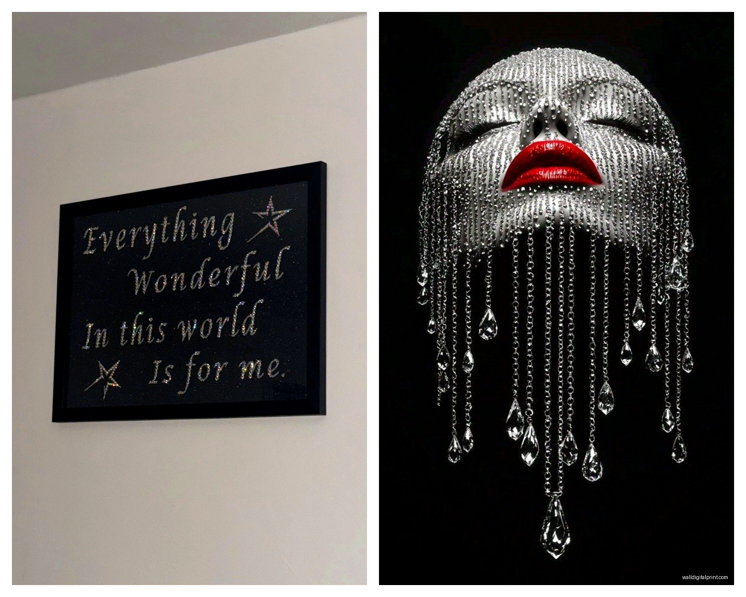 Bling Wall Art: Sparkly Glamorous Crystal Designs