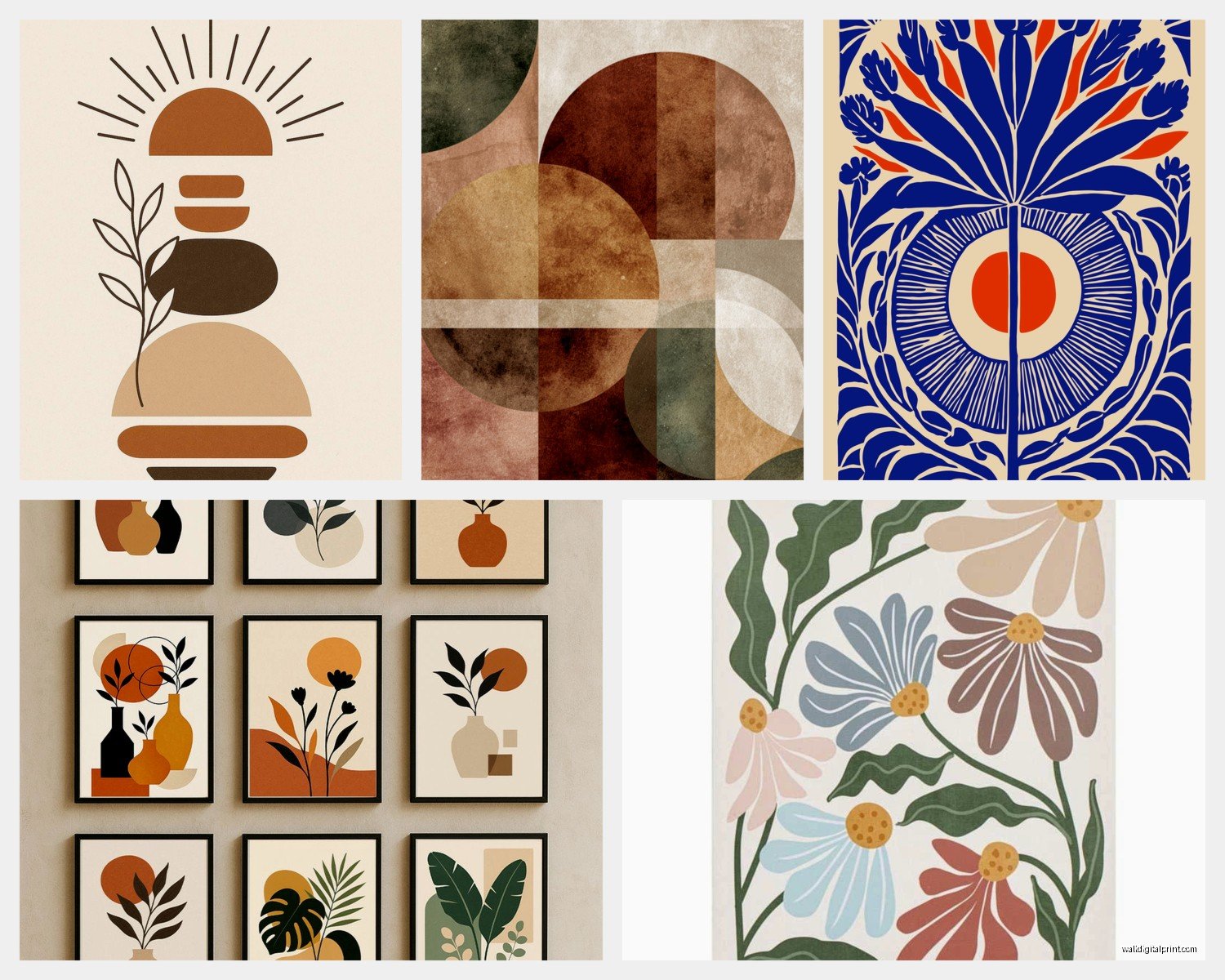 Boho Abstract Wall Art: Eclectic Modern Bohemian Designs