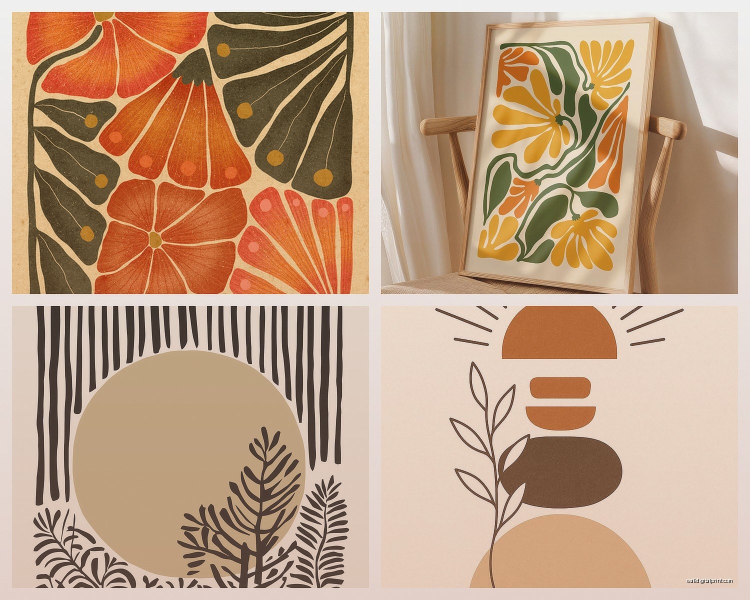 Boho Abstract Wall Art: Eclectic Modern Bohemian Designs