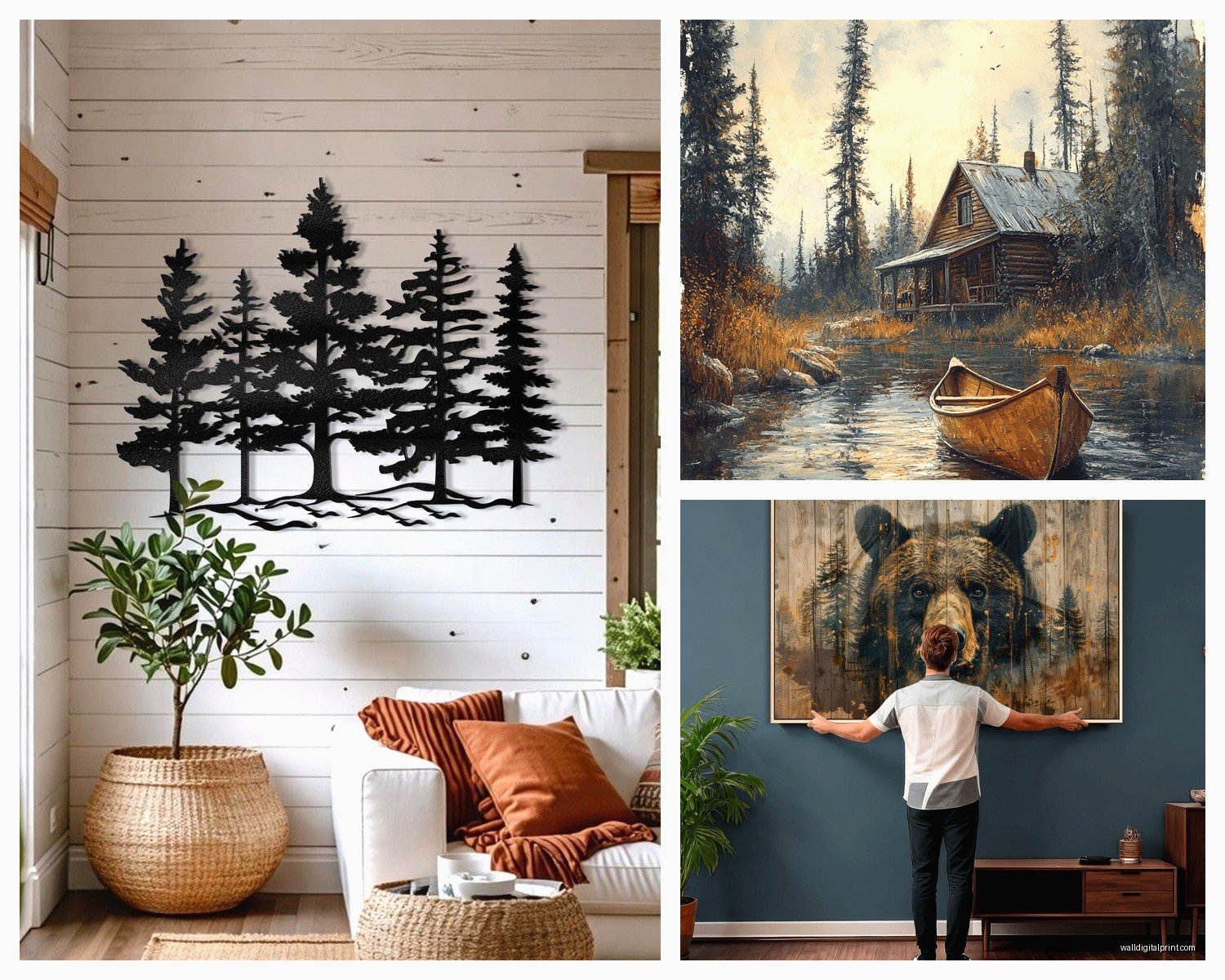 Cabin Wall Art: Rustic Lodge Mountain Retreat Decor