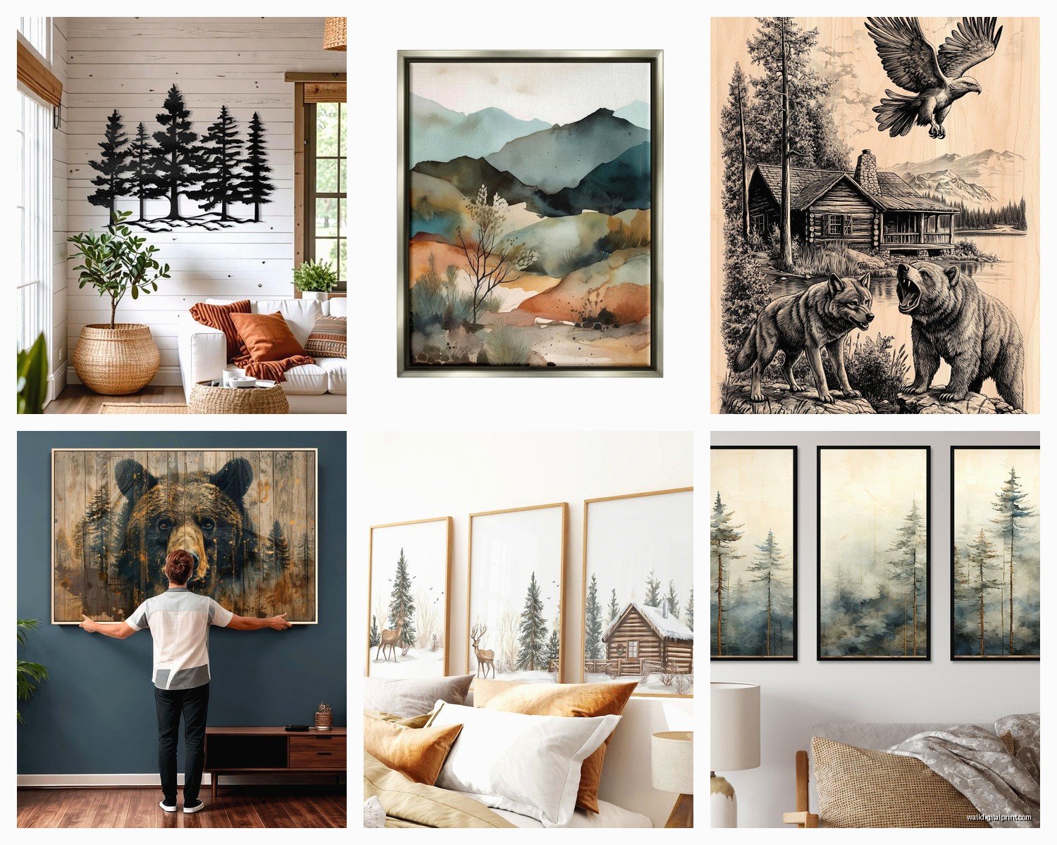 Cabin Wall Art: Rustic Lodge Mountain Retreat Decor