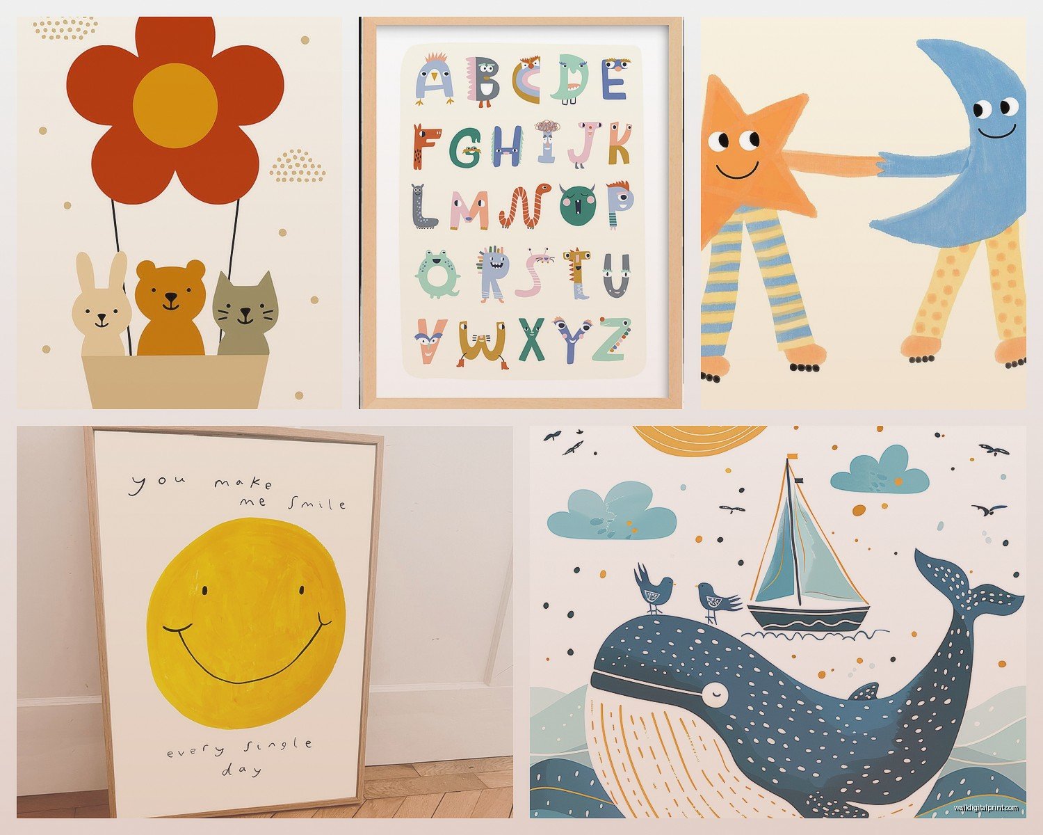 Children's Wall Art: Kids Room Playful Educational Decor