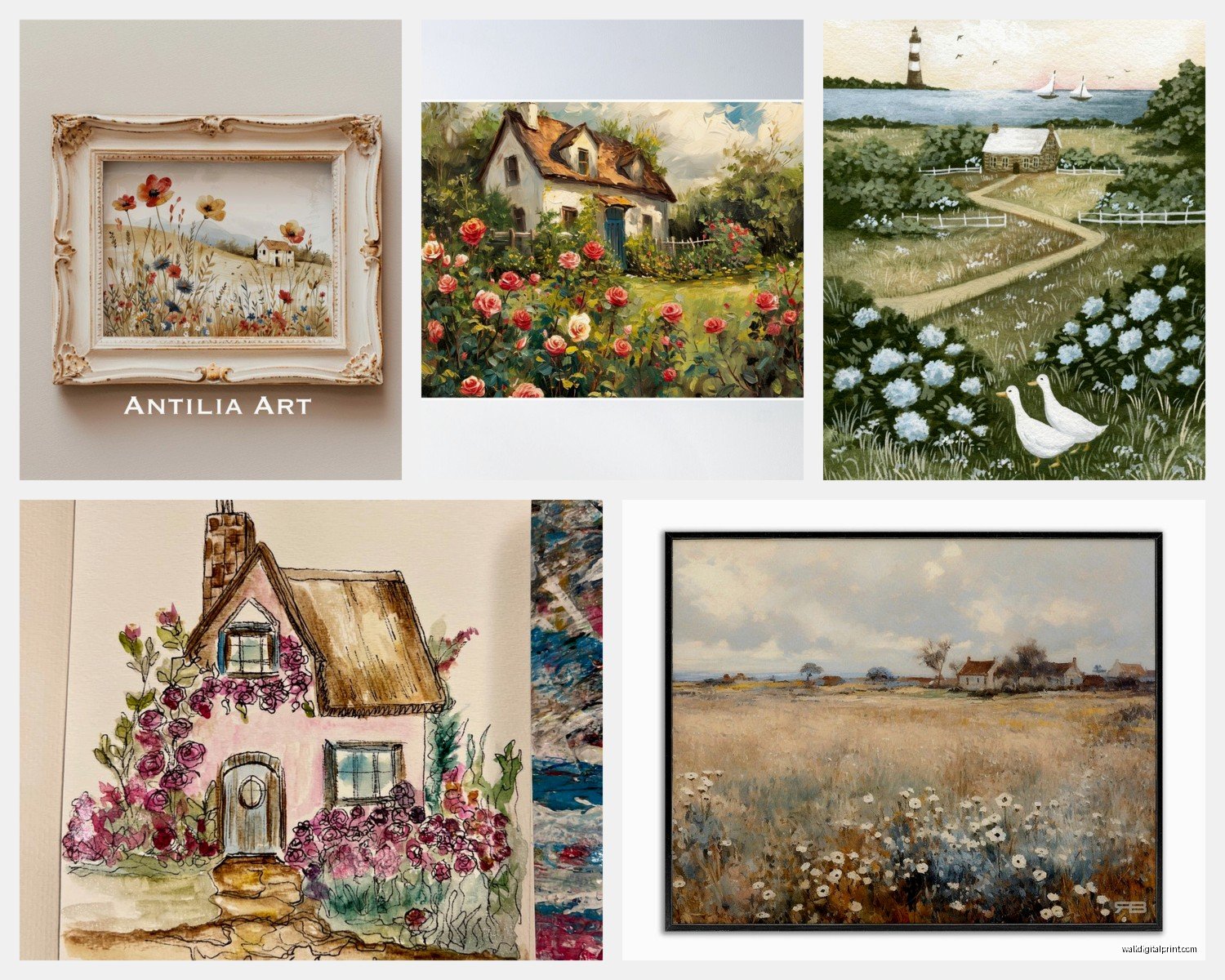 Cottage Wall Art: Cozy Country Cabin Lake House Decor