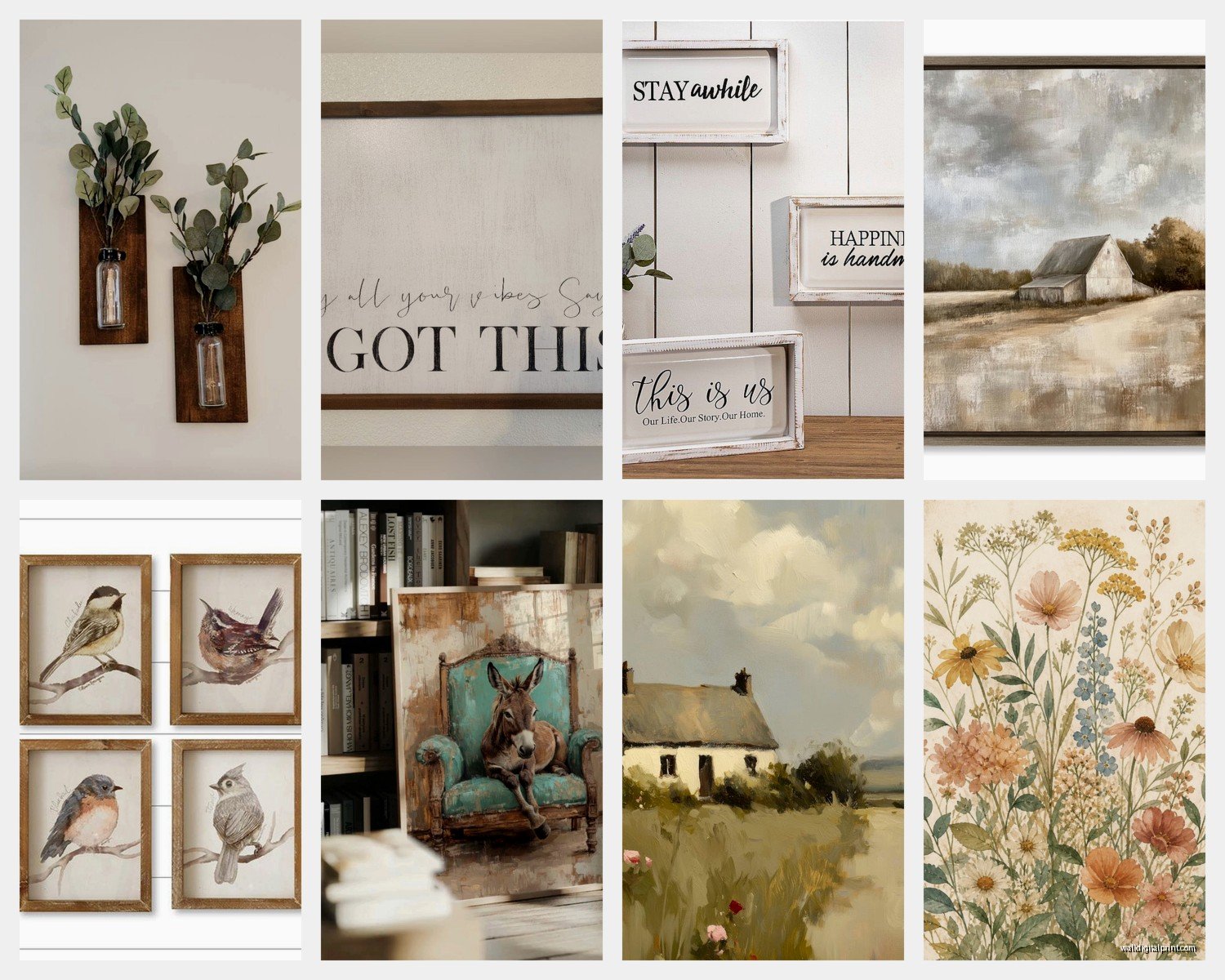 Farmhouse Wall Art: Rustic Country Cottage Decor