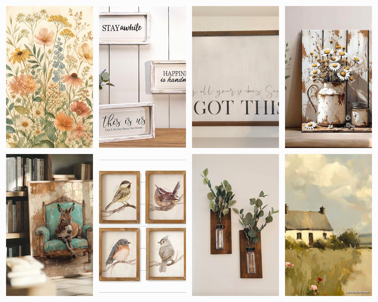 Farmhouse Wall Art: Rustic Country Cottage Decor