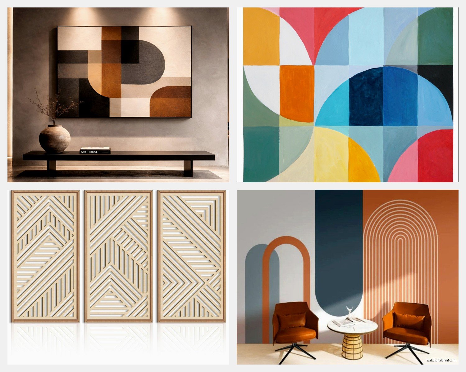 Geometric Wall Art: Angular Shapes & Mathematical Patterns