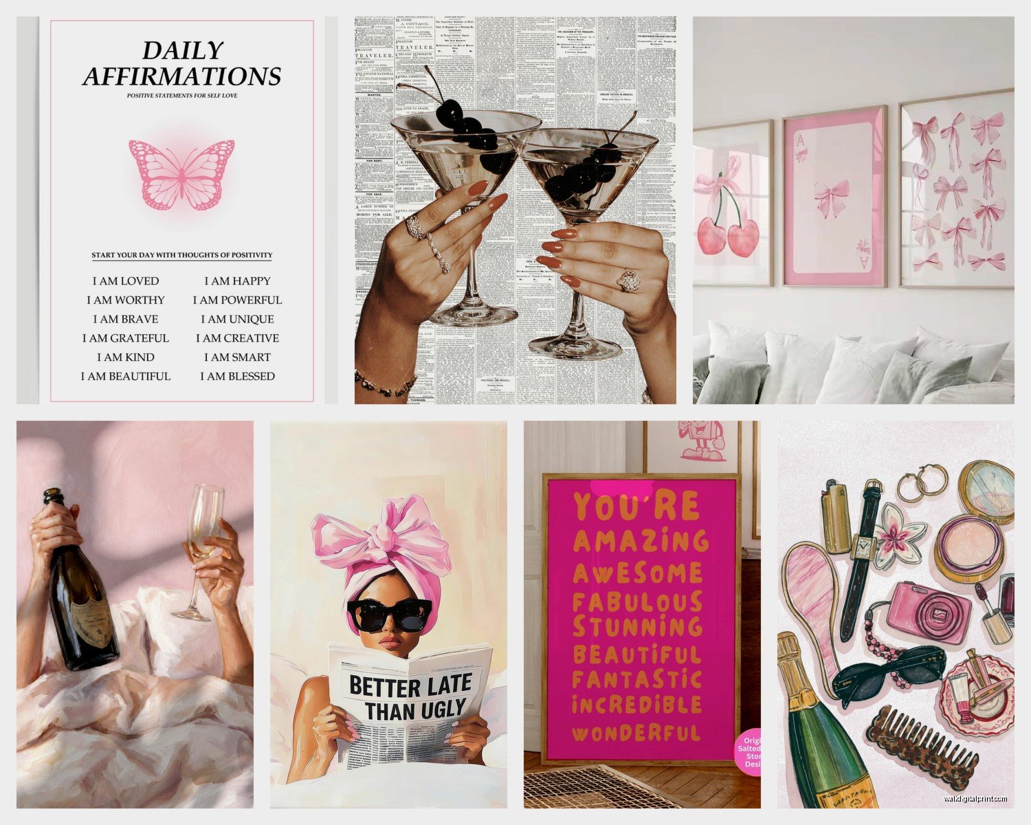 Girly Wall Art: Feminine Sweet Pretty Girl's Room Decor