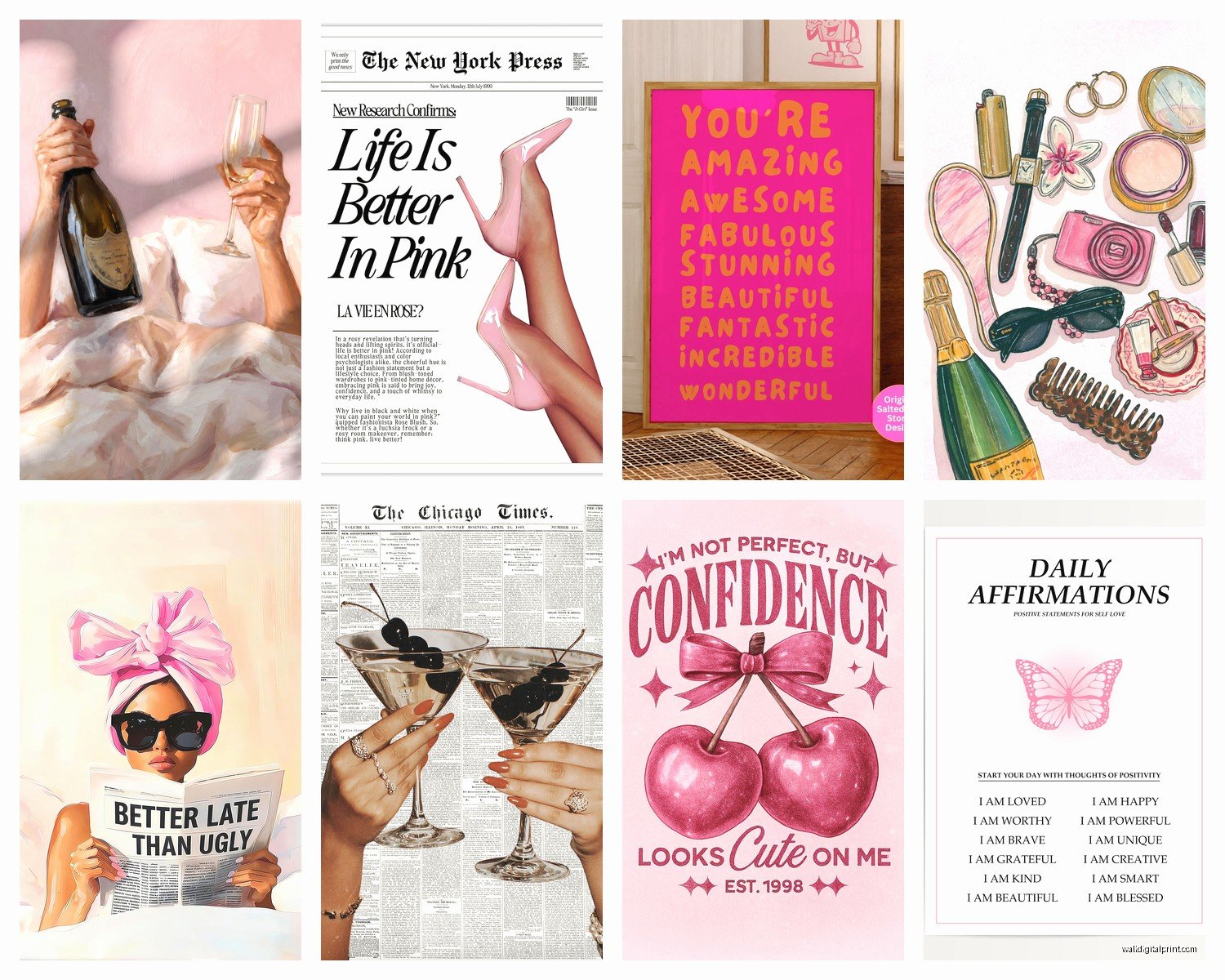 Girly Wall Art: Feminine Sweet Pretty Girl's Room Decor