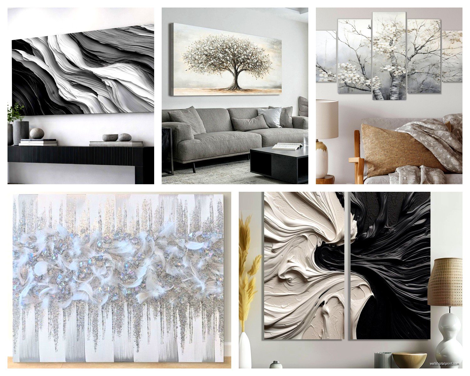 Gray Wall Art for Living Room: Neutral Main Space Designs