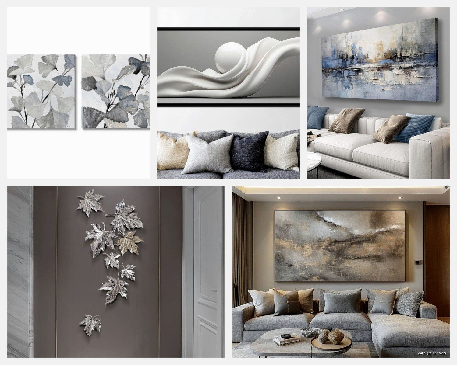 Grey Wall Art for Living Room: Neutral Main Space Designs
