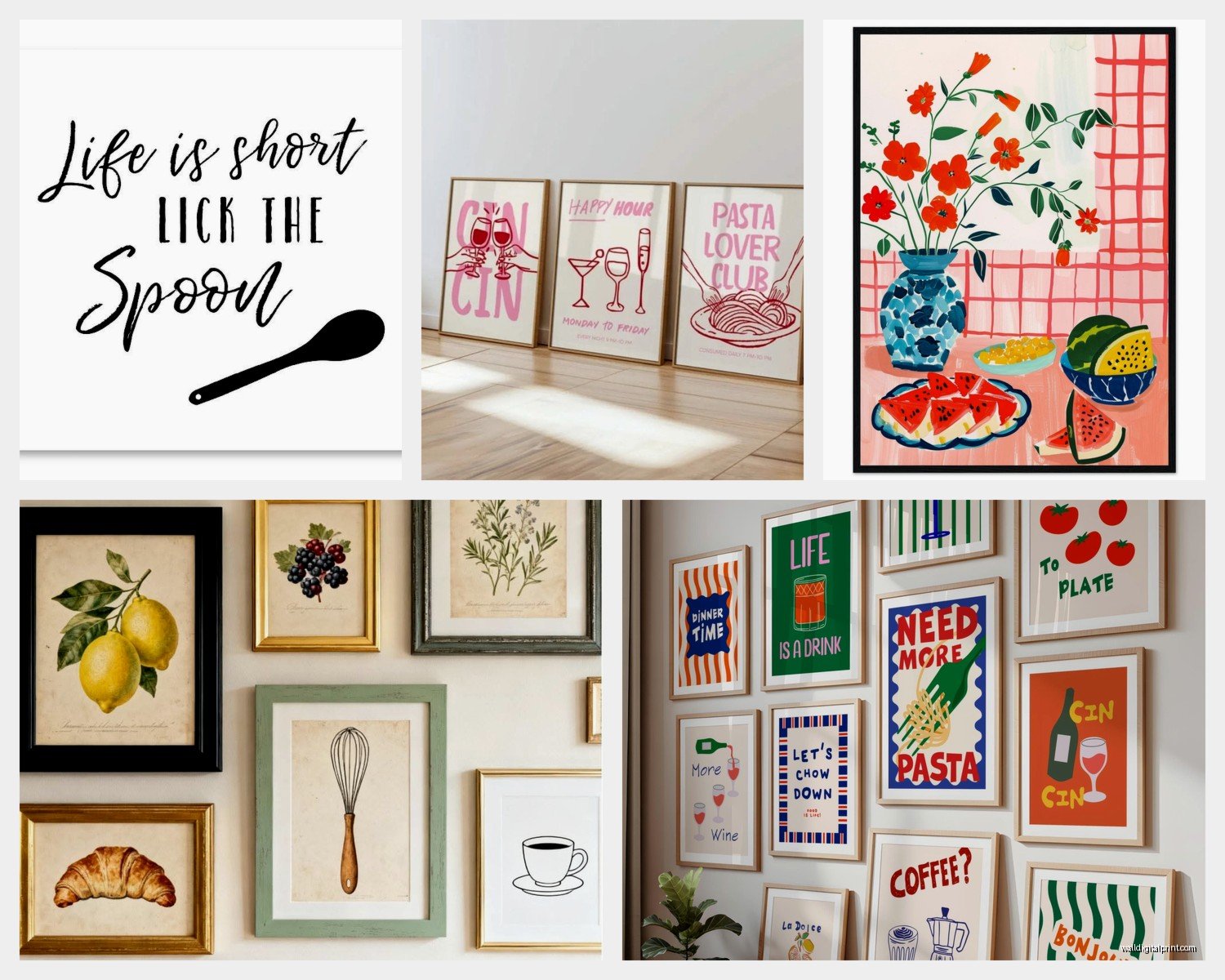 Kitchen Wall Art Decor: Cooking Space Food Theme Designs
