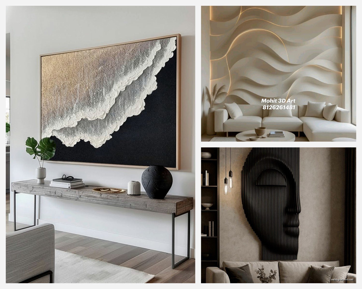 Large 3D Wall Art: Oversized Dimensional Relief Designs