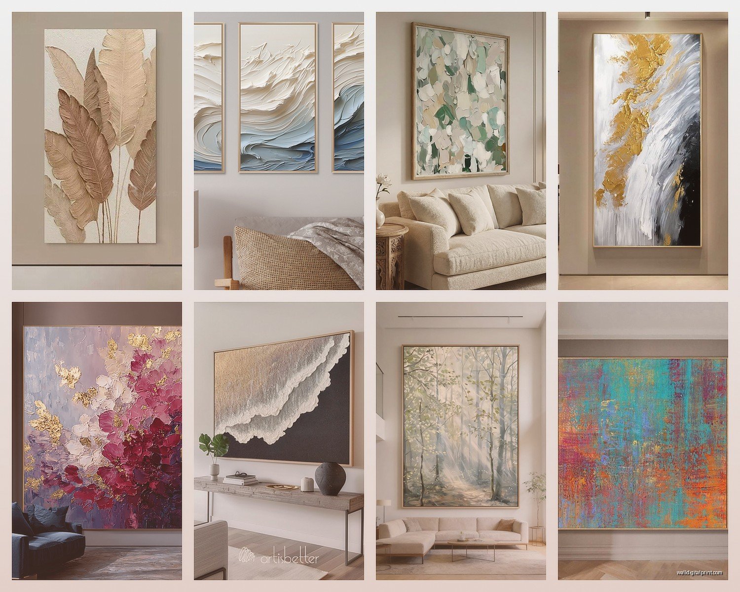 Large Abstract Wall Art for Living Room: Oversized Modern