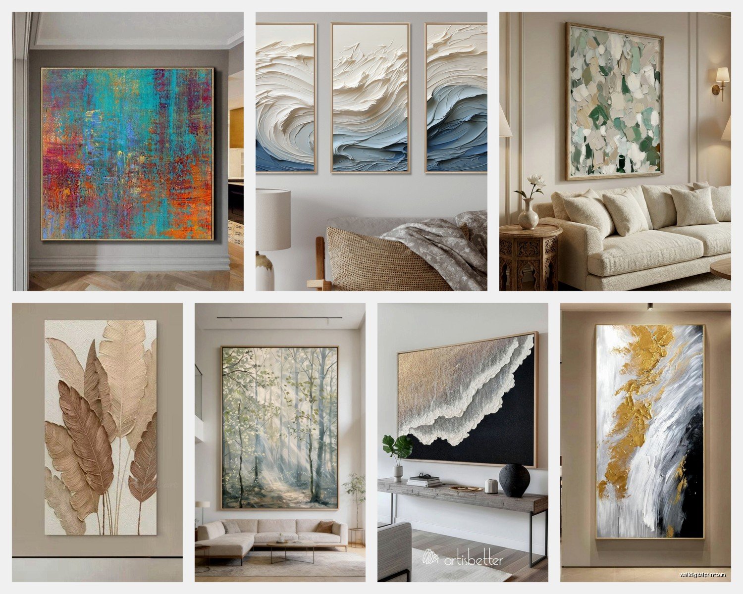 Large Abstract Wall Art for Living Room: Oversized Modern