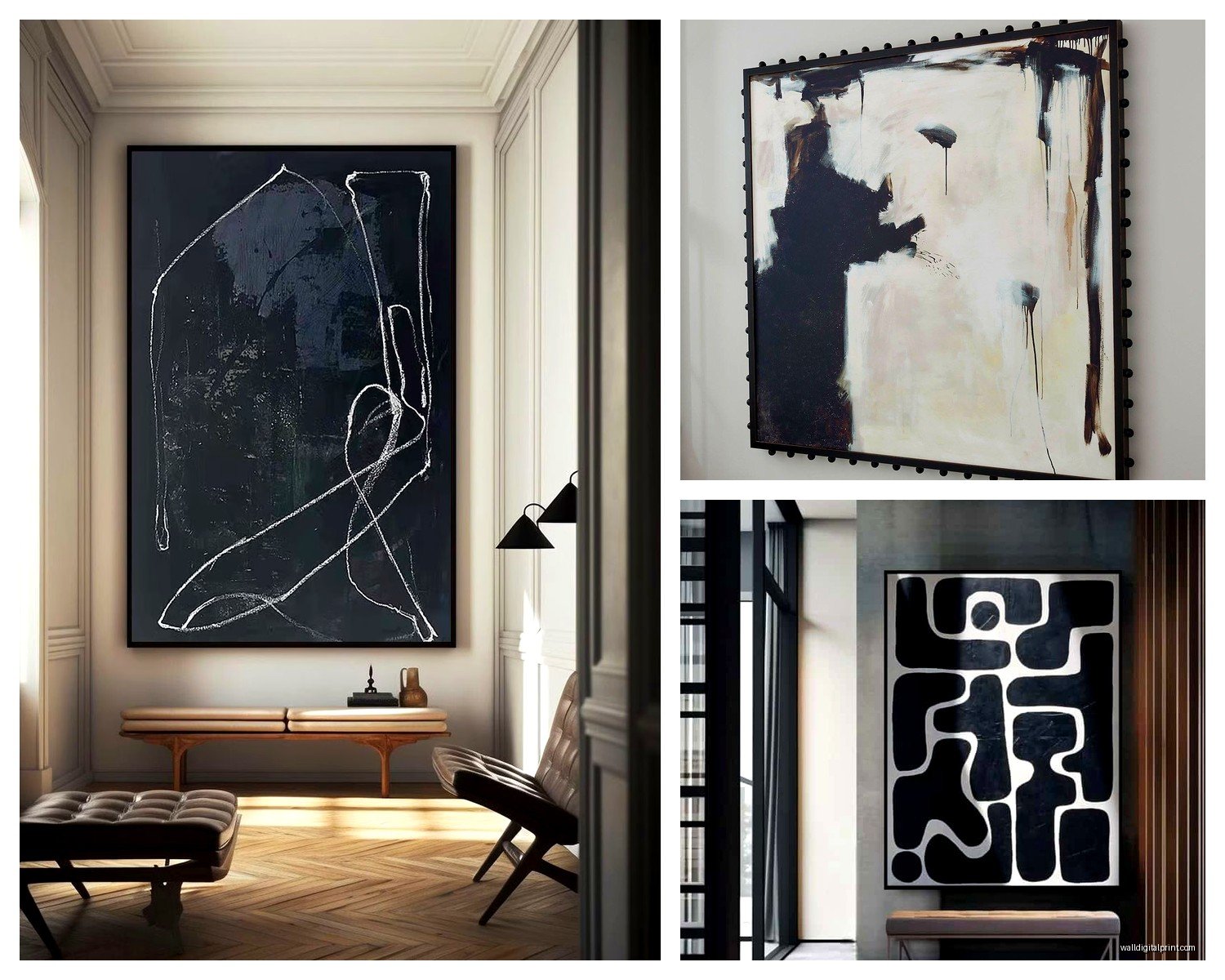Large Black and White Wall Art: Oversized Monochrome