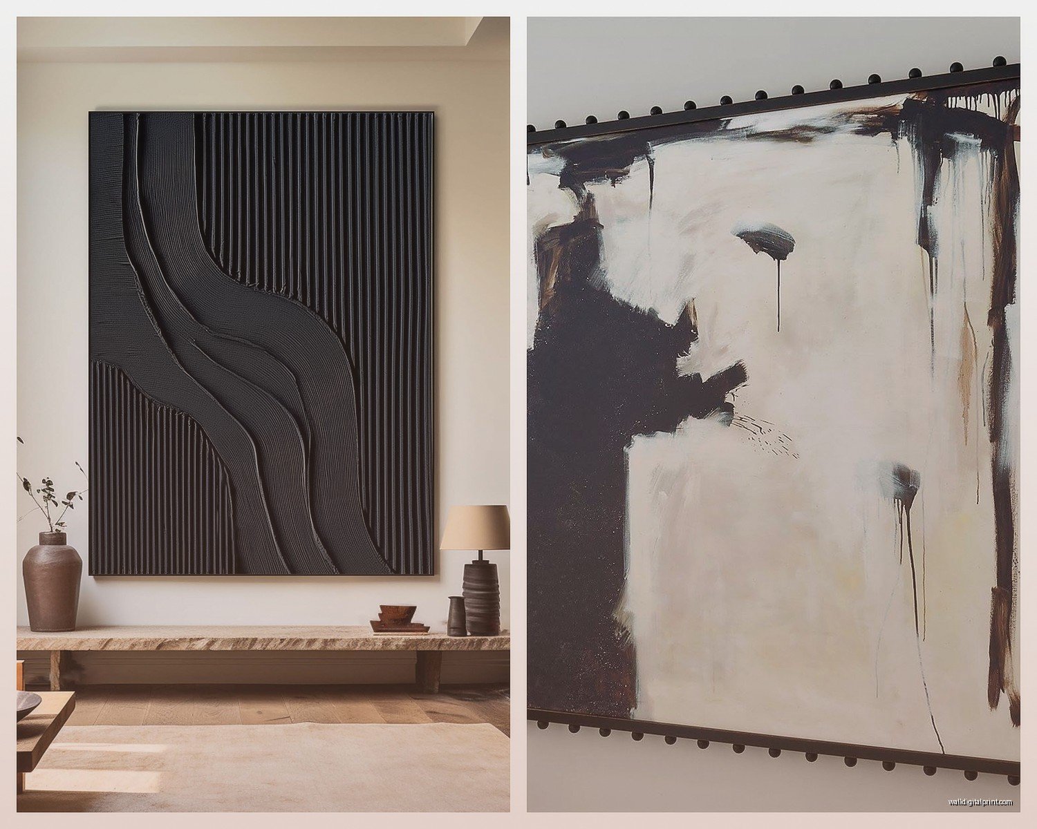 Large Black and White Wall Art: Oversized Monochrome